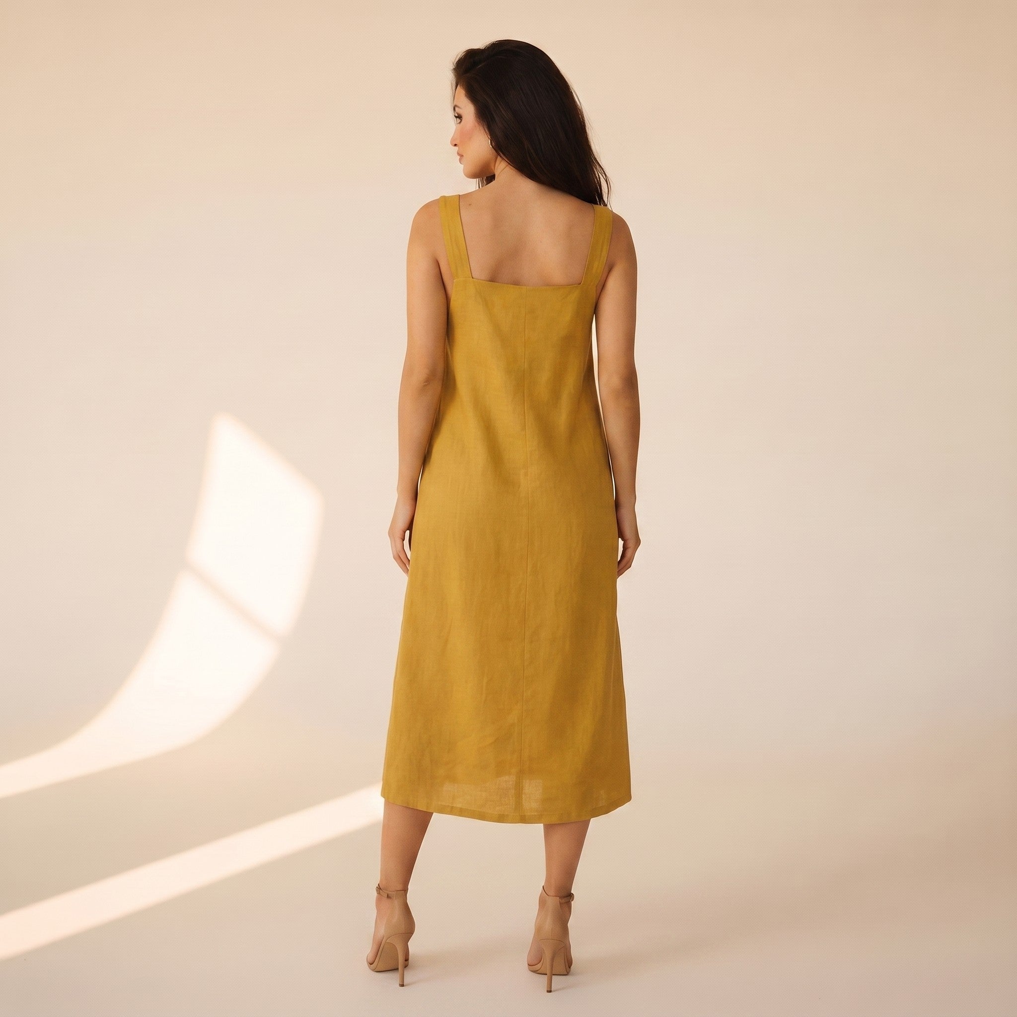 Ingrid | Women's Linen Pinafore Dress - view 2