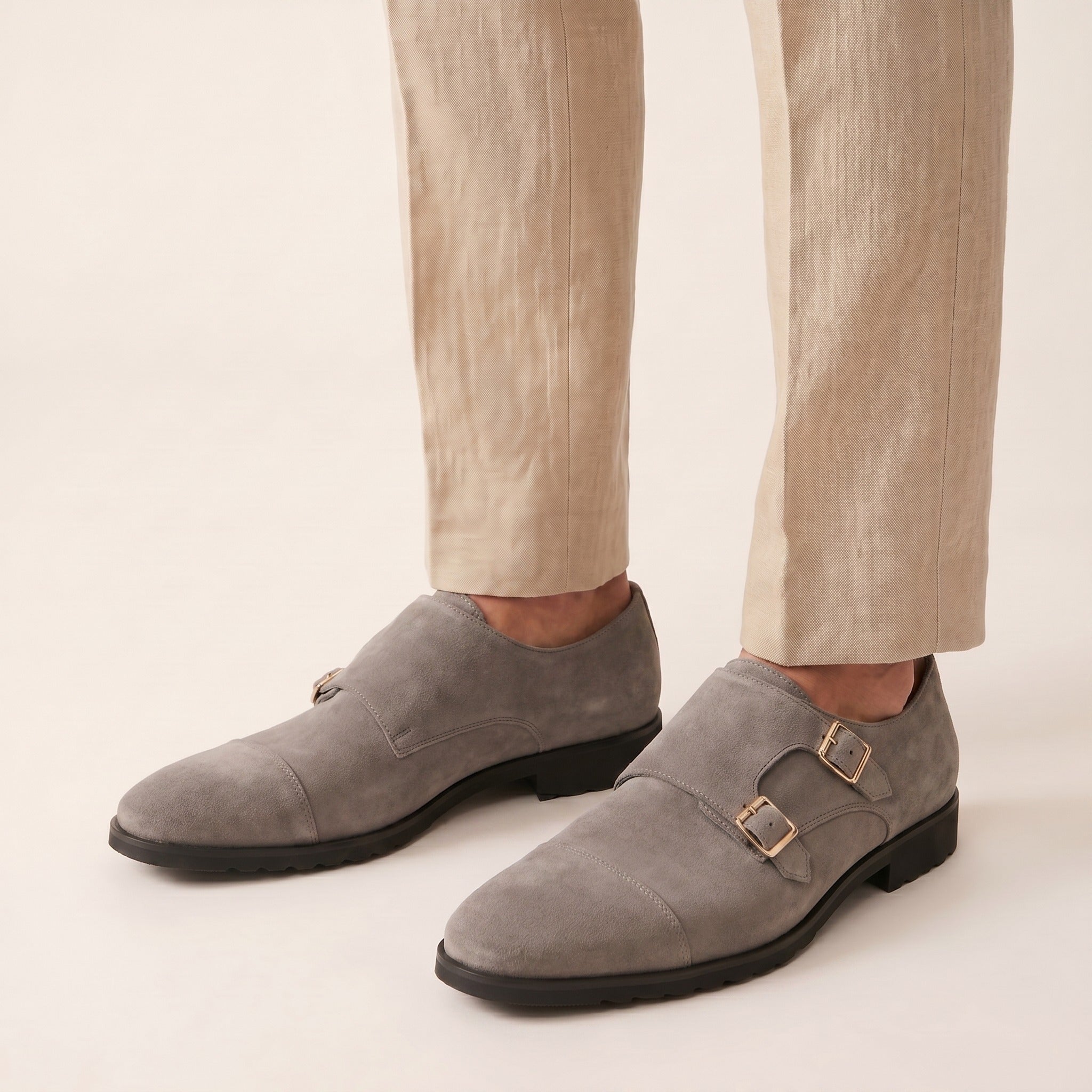 Lorenzo | Men's Suede Slip-On Loafers - Grey