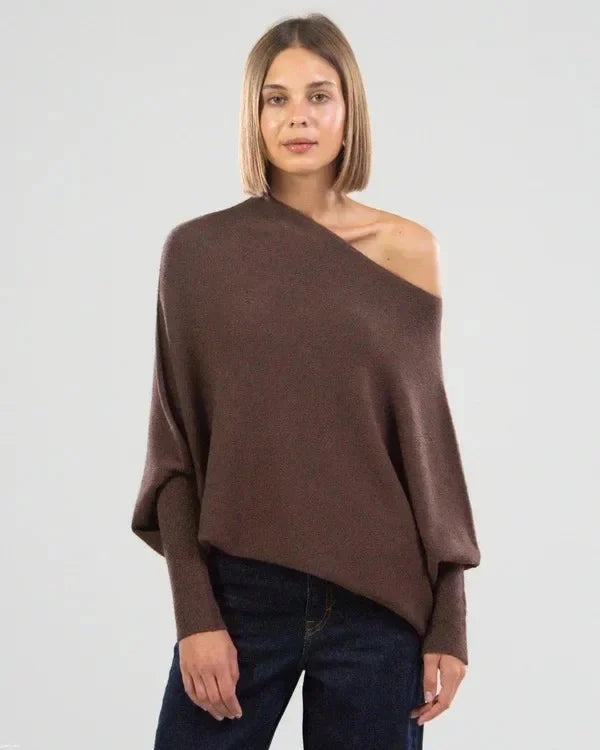 Off-Center Draped Sweater by Paulina