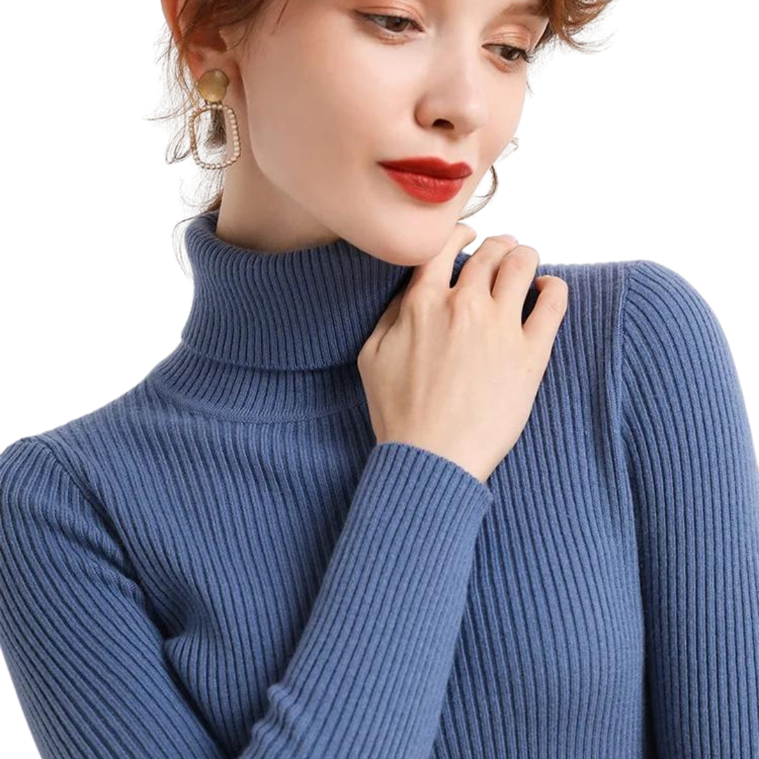 Cashmere turtleneck sweater for women