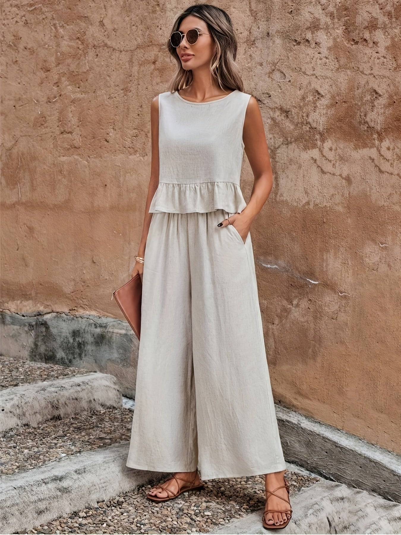 Linen Ruffle Jumpsuit | Women’s Summer Look | Casual Summer Style
