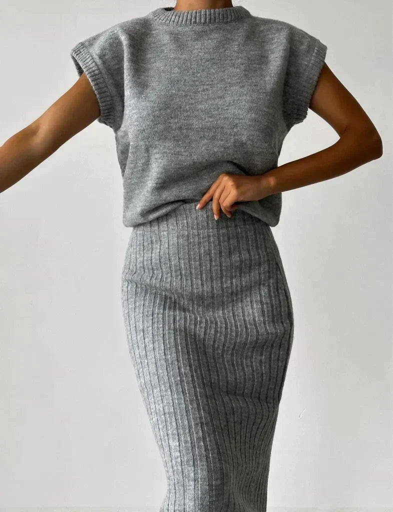 Sleeveless Ribbed Knit Top for Women