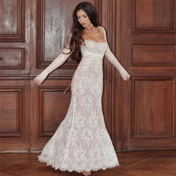 Ona - Comfortable Lace Maxi Dress