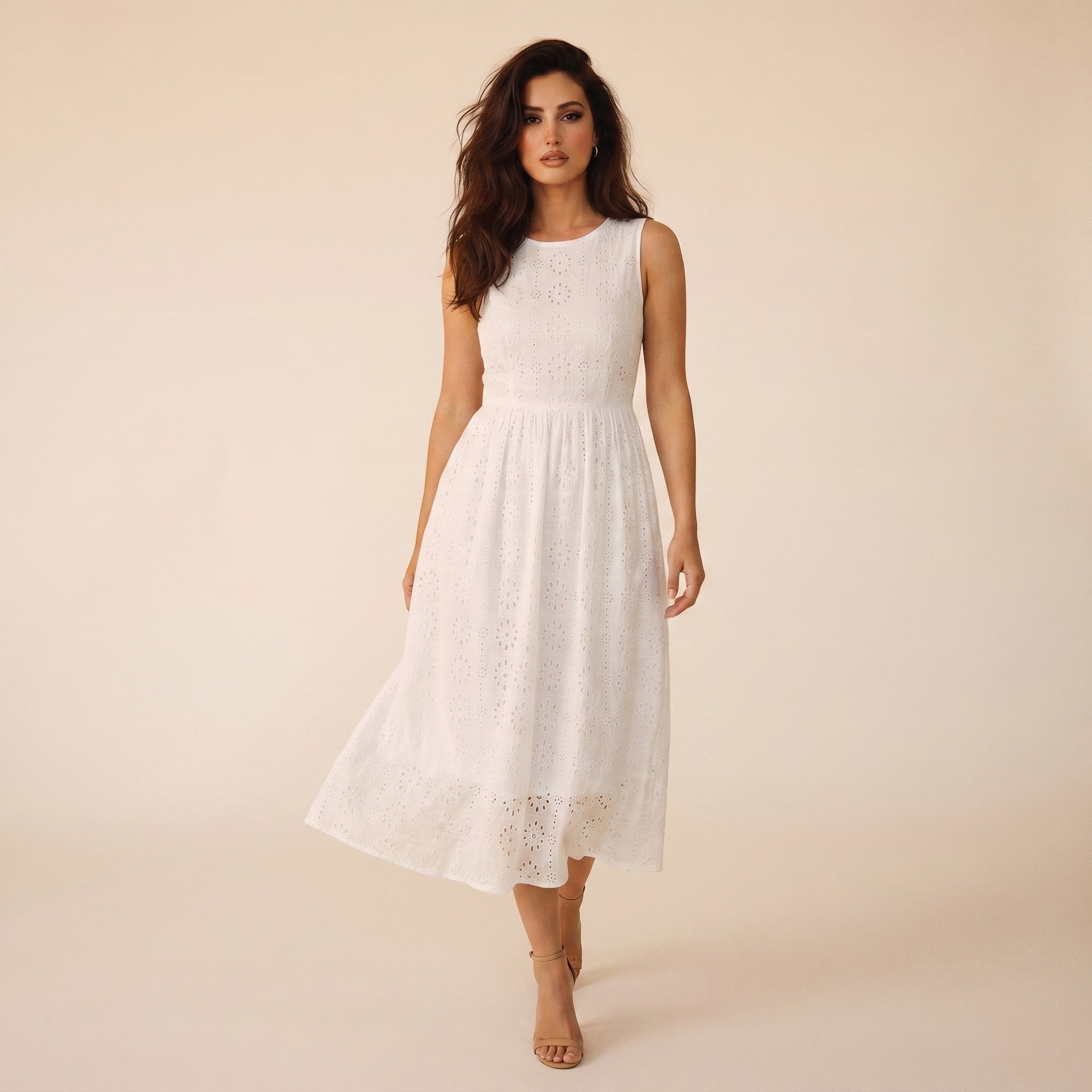 Ottilie | Women's Broderie Midi Dress - view 4