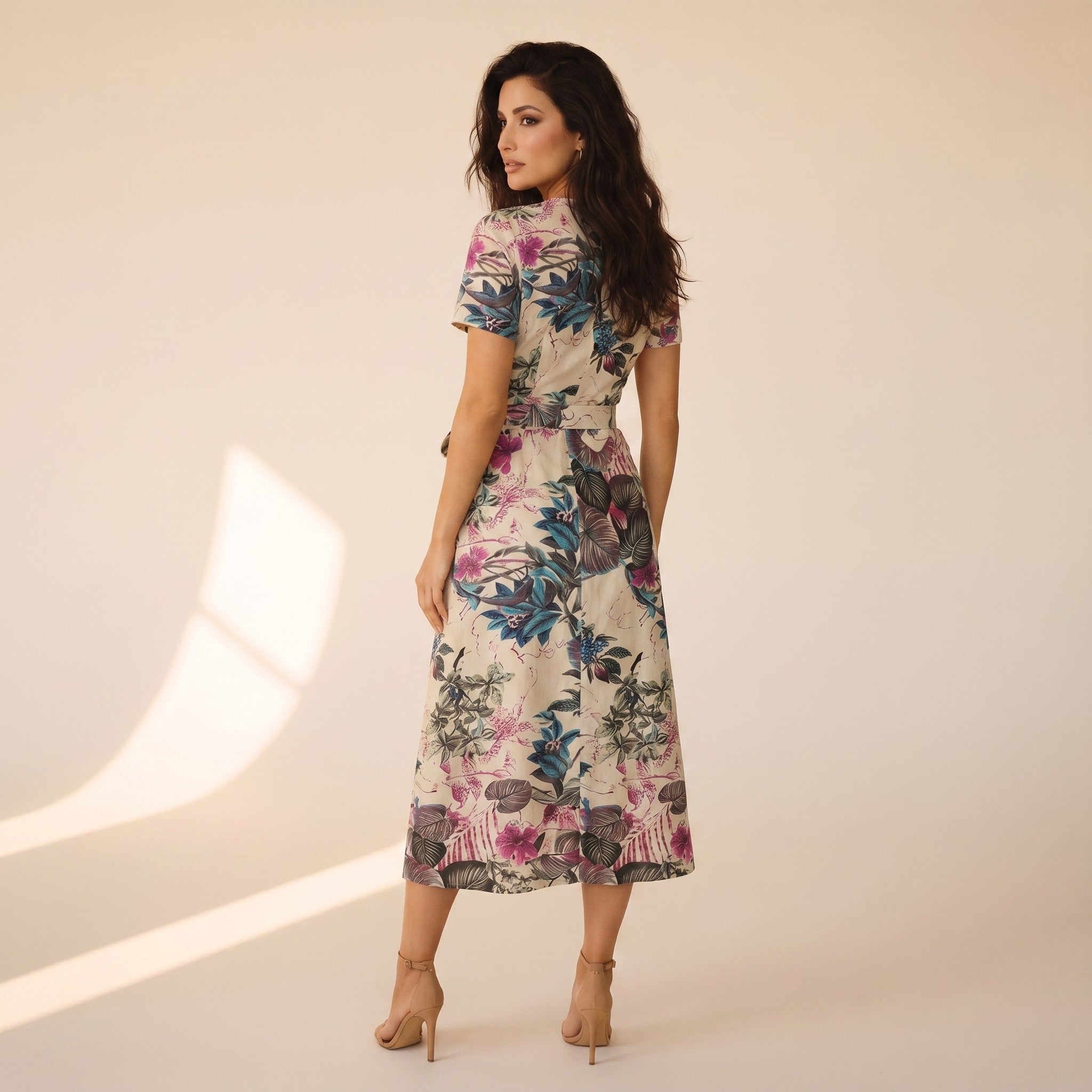 Faye | Women's Cotton Wrap Midi Dress - view 2