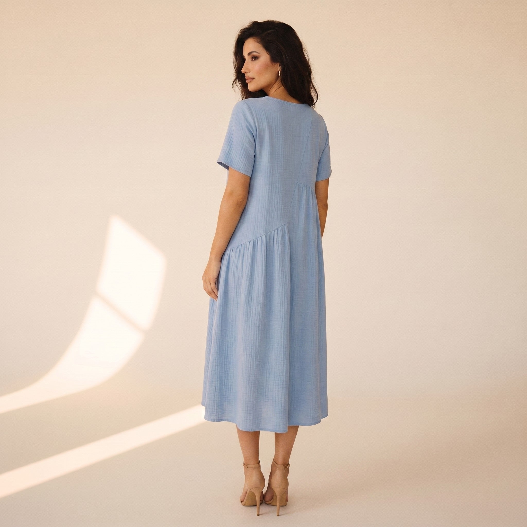 Verity | Women's Cotton Smock Midi Dress - view 2