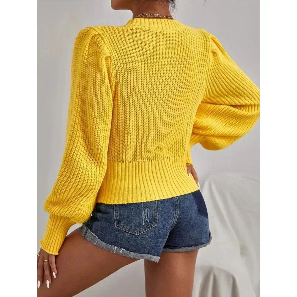 Cozy Cable-Knit Balloon Sleeve Sweater
