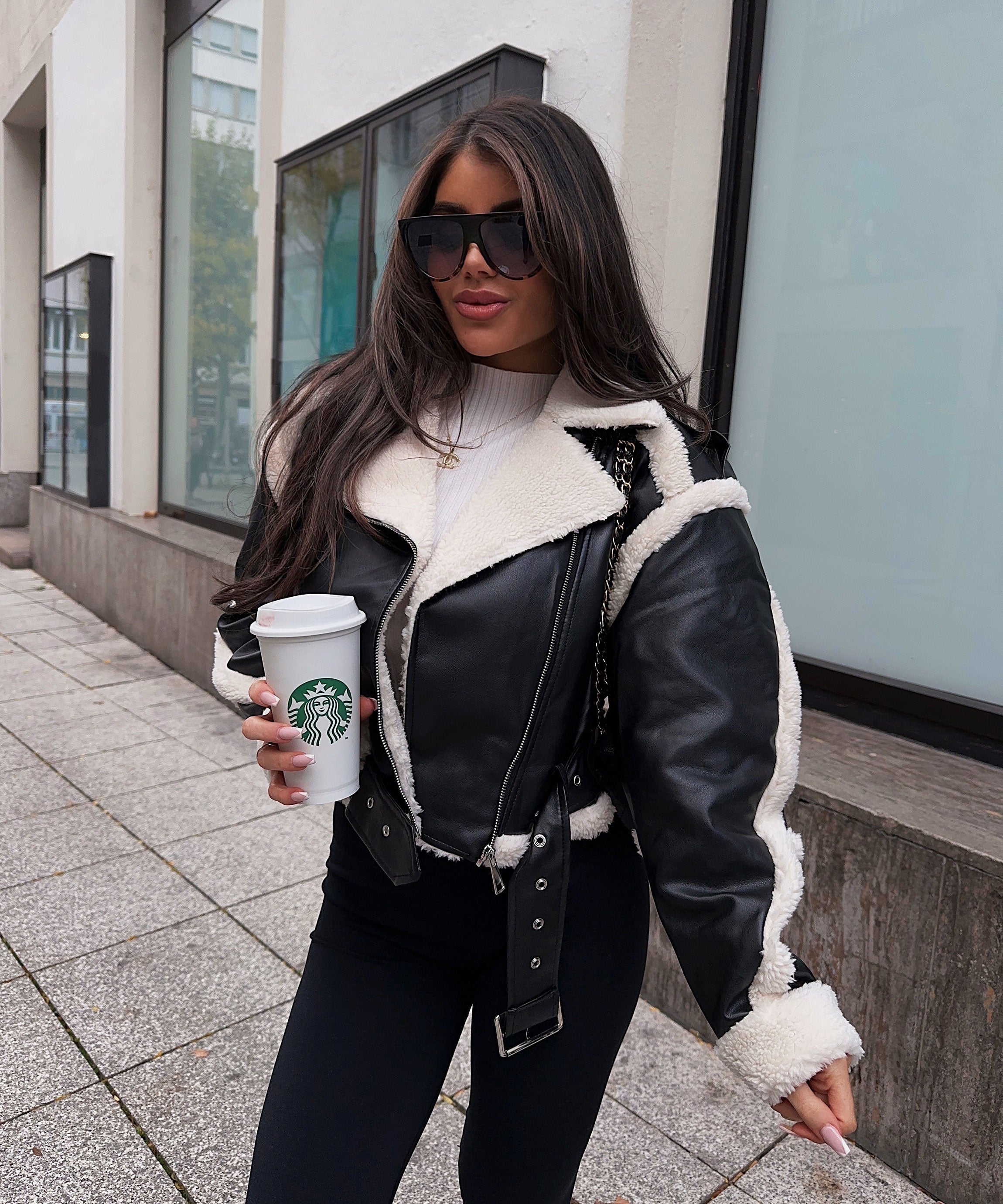 Black Teddy Fur Daria Coat