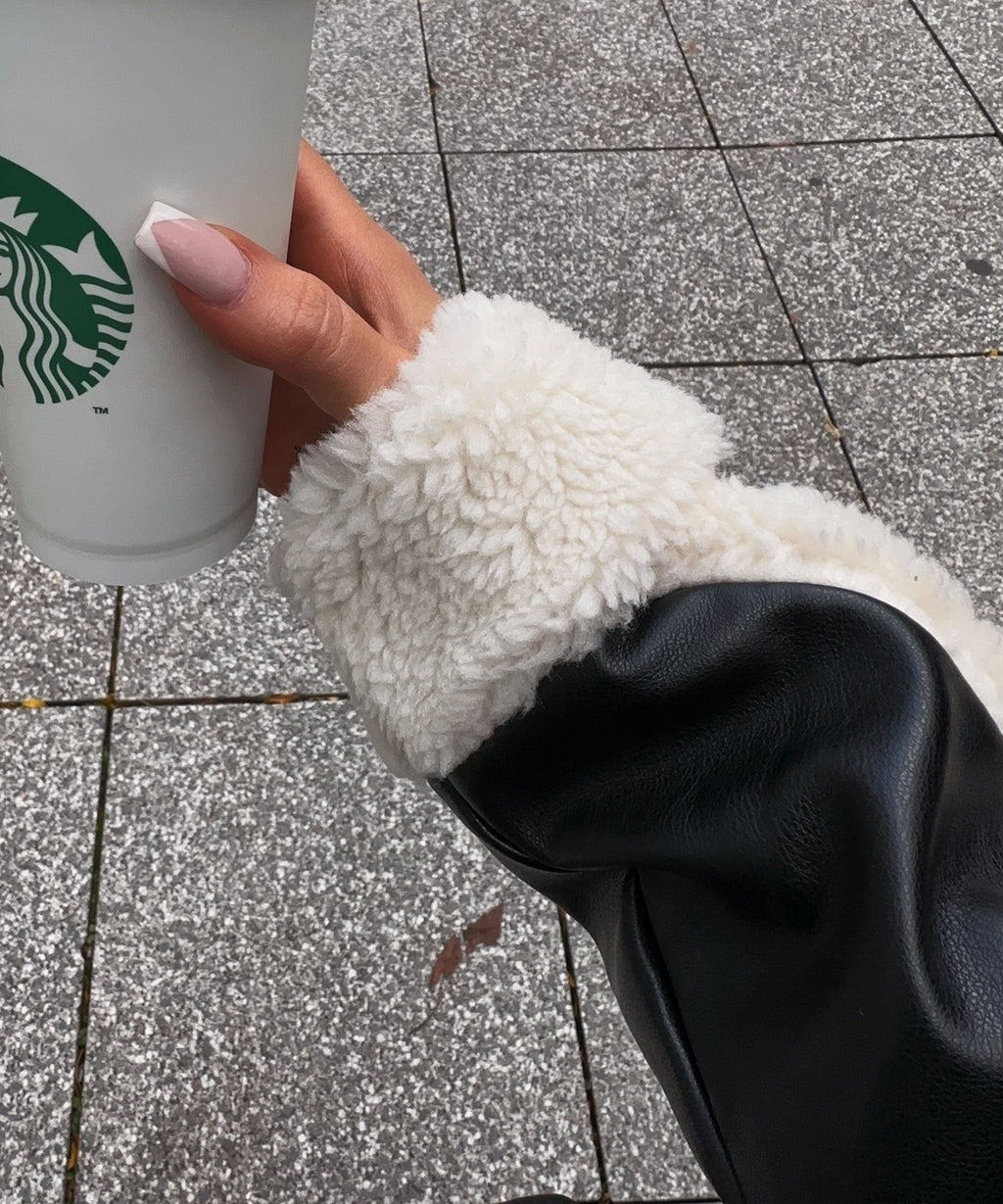 Black Teddy Fur Daria Coat