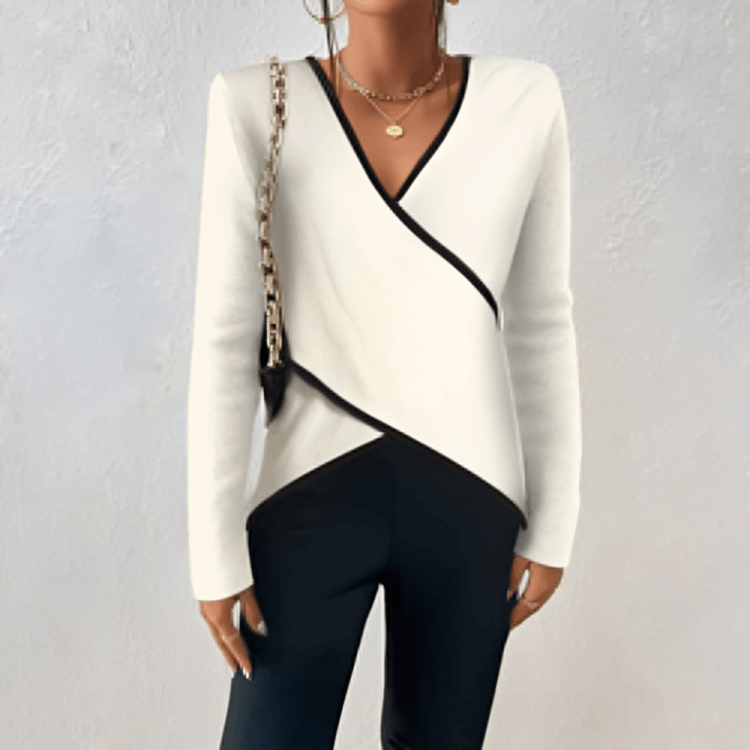Stylish V-neck wrap sweater for women
