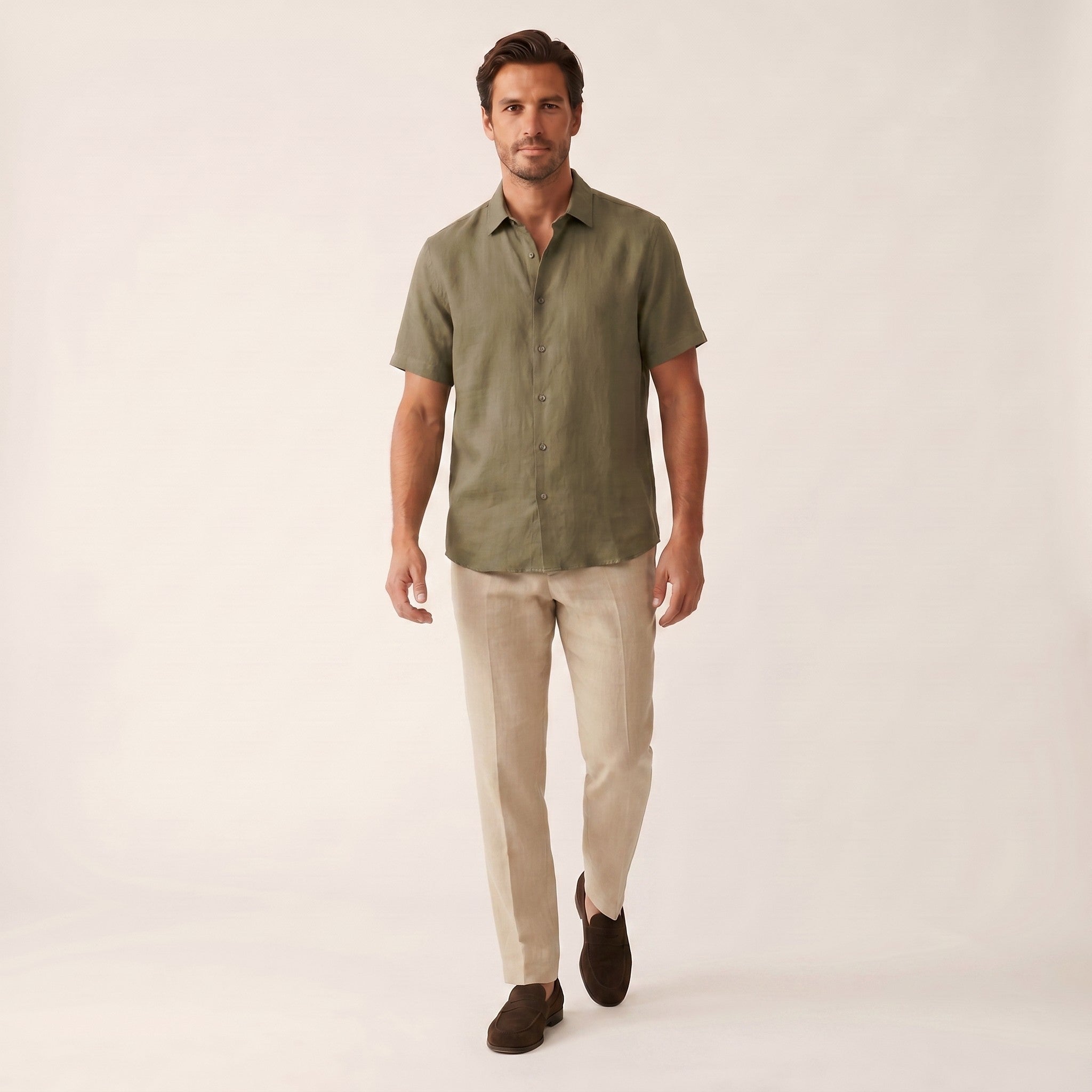 Bastien | Men's Linen Short-Sleeve Shirt - view 4