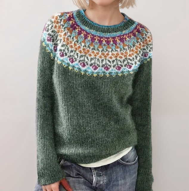 Fair Isle Crewneck Sweater for Women
