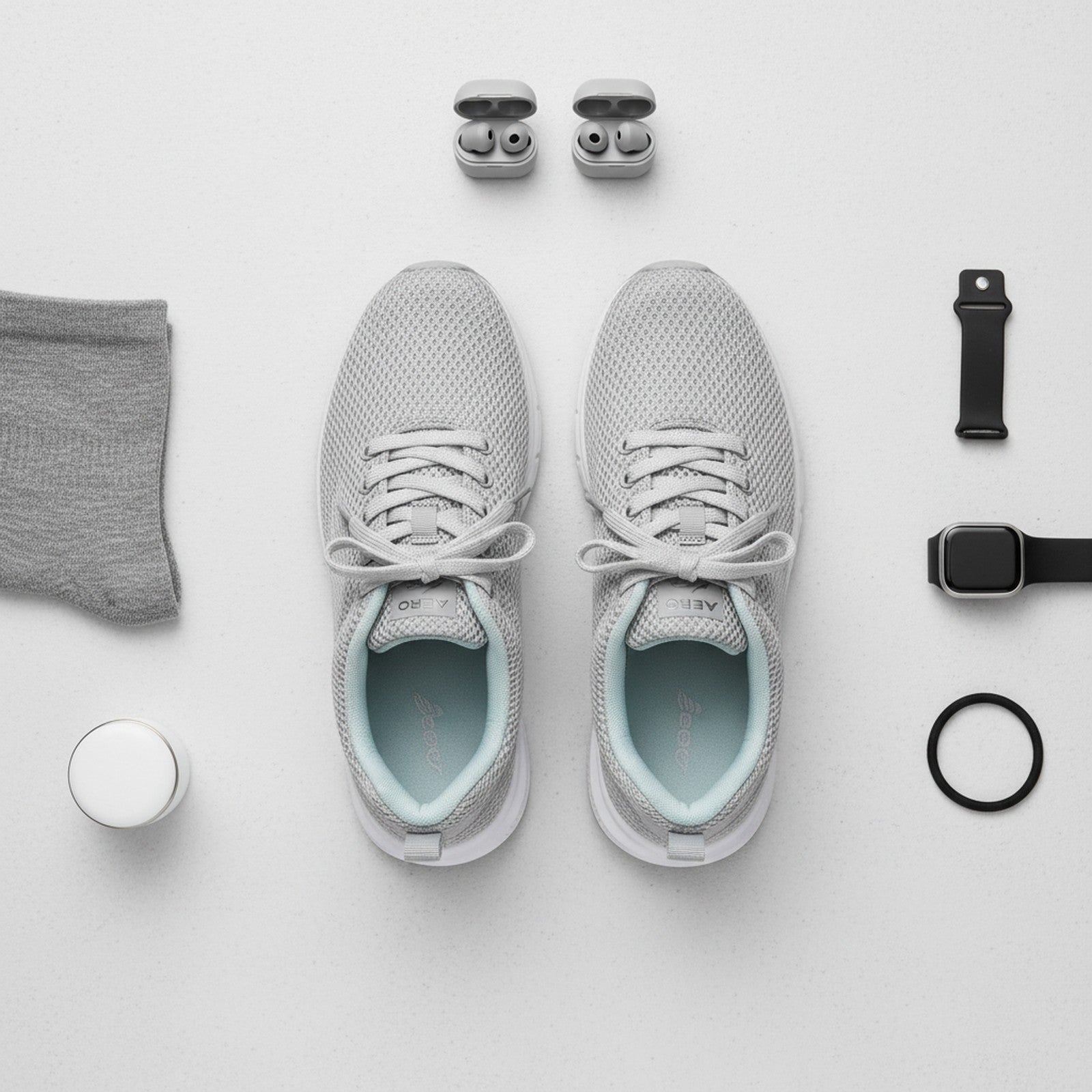 Lightweight Mesh Sneakers Flat Lay