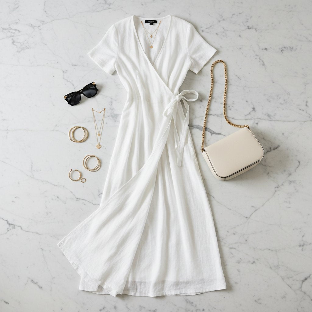 Vivienne | Women's Linen Wrap Maxi Dress - lifestyle 2