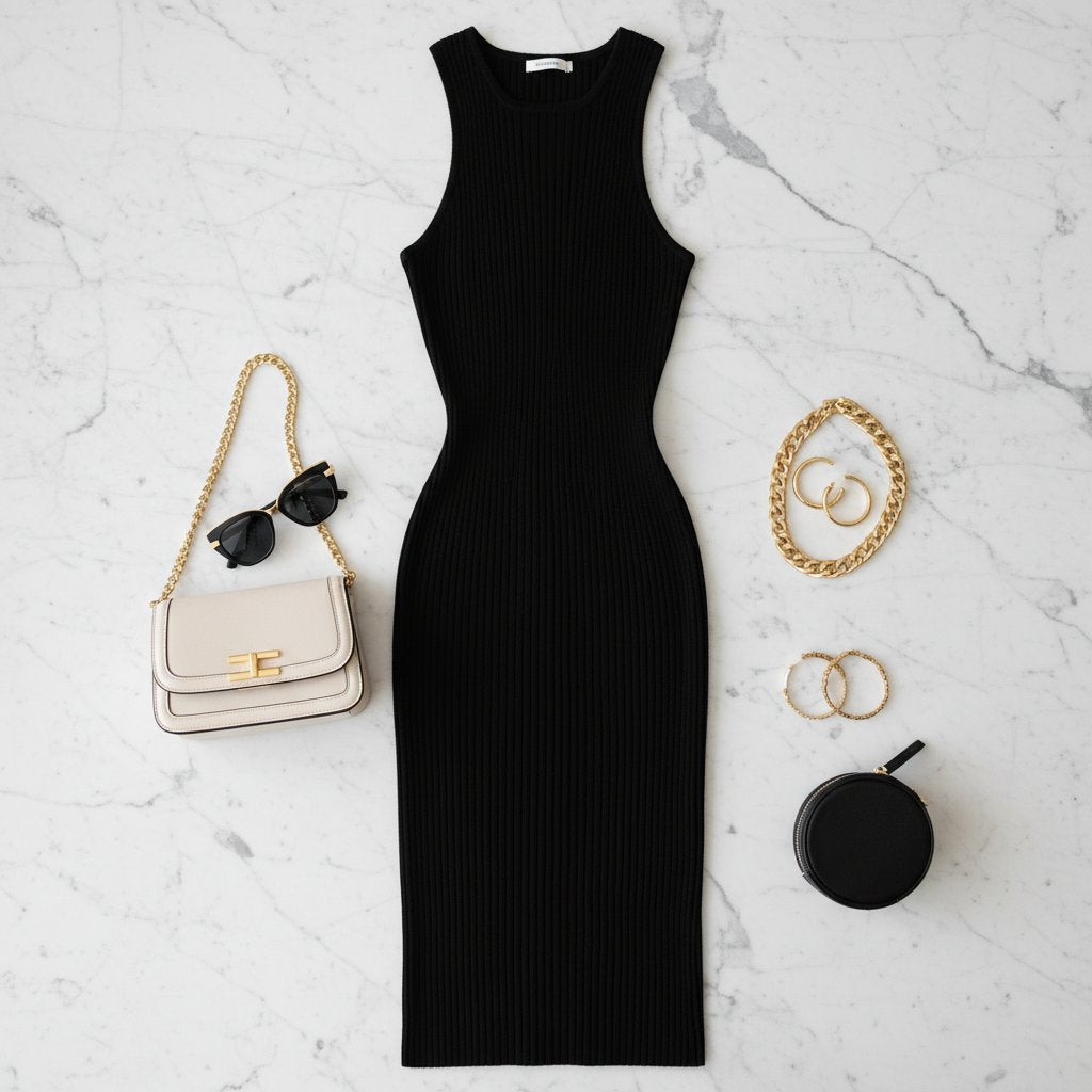 Elowen | Women's Ribbed Knit Bodycon Dress - lifestyle 2