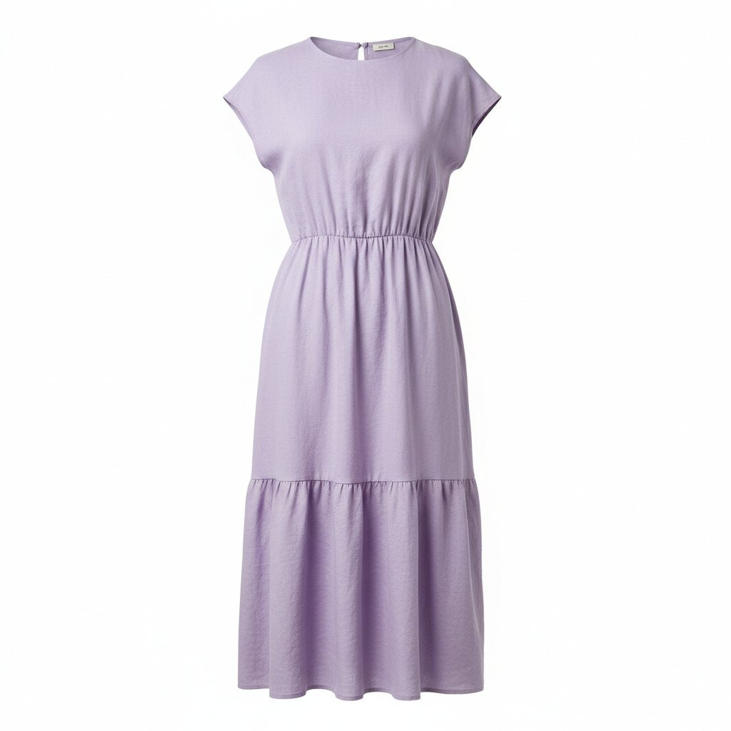 Seraphine | Women's Linen A-Line Summer Dress - Lavender