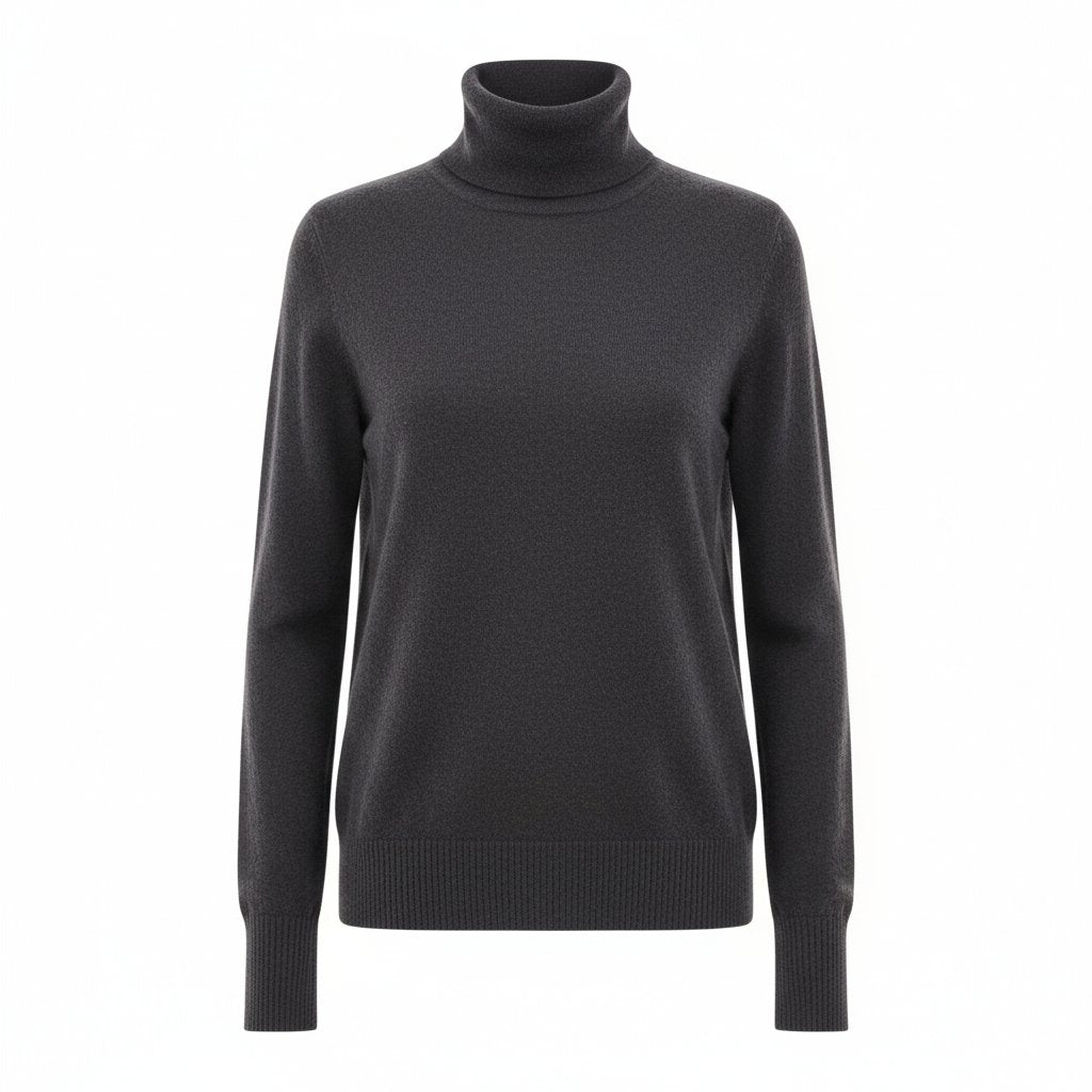 Brielle | Women's Cashmere Turtleneck Sweater - Charcoal