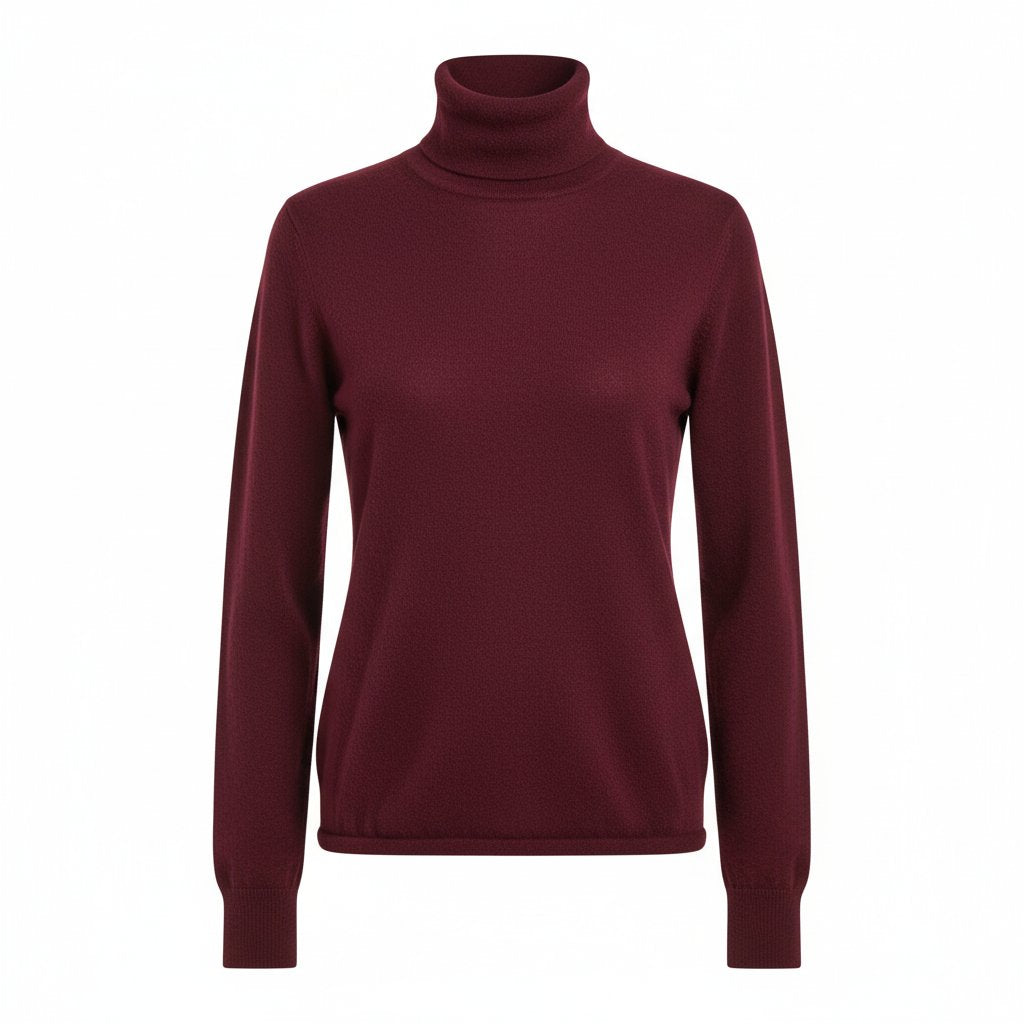 Brielle | Women's Cashmere Turtleneck Sweater - Burgundy