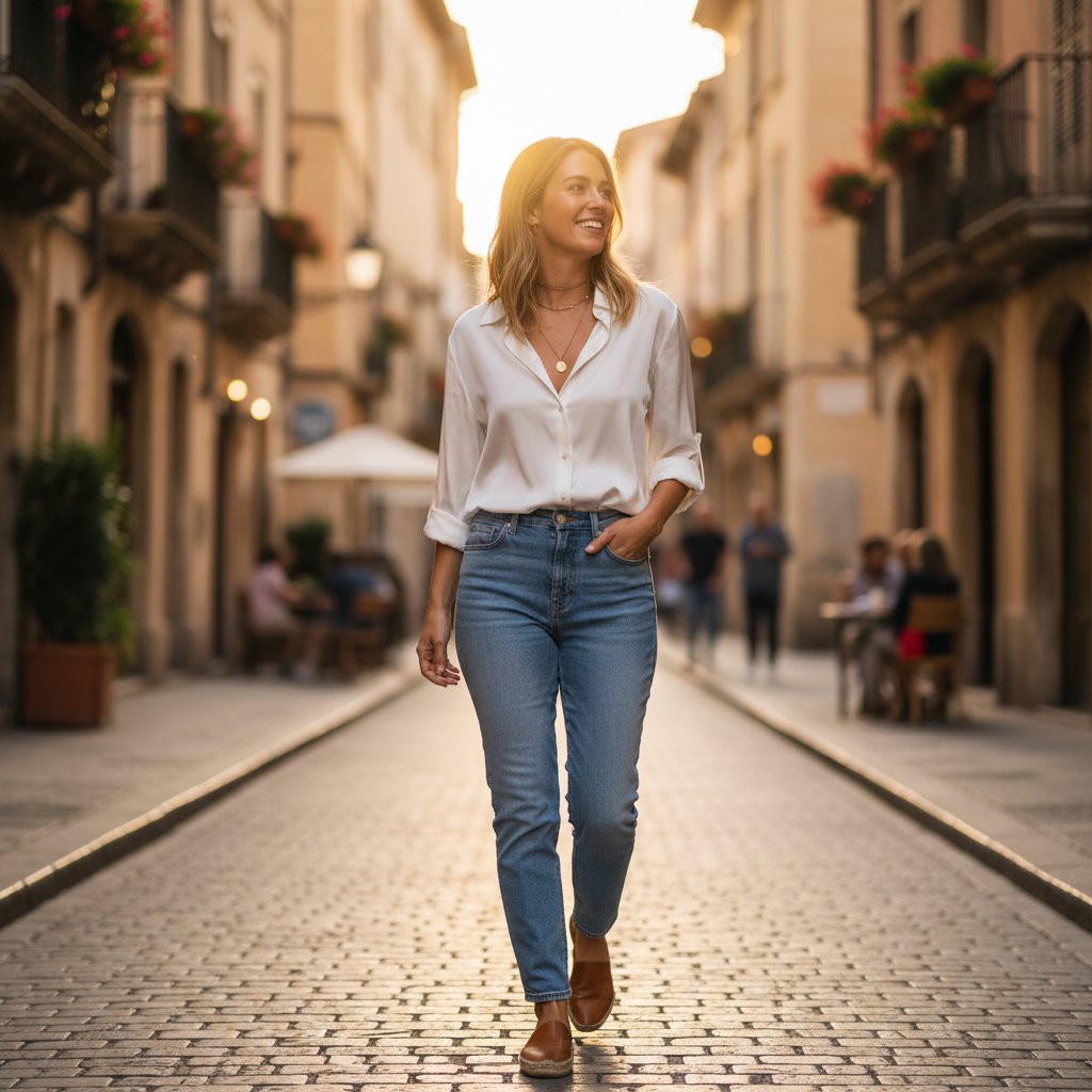 Odette | Women's Silk Button-Down Blouse - lifestyle 1