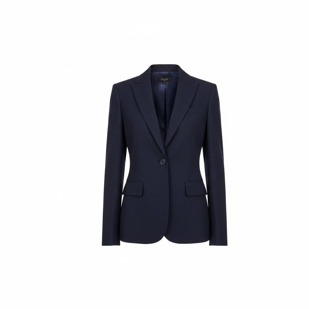 Dahlia | Women's Wool Tailored Blazer - Navy