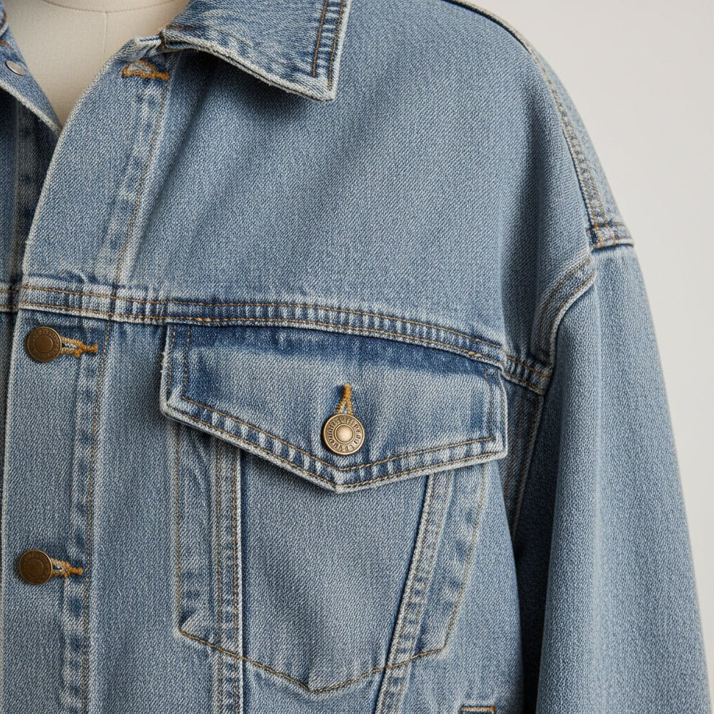 Petra | Women's Denim Oversized Trucker Jacket - lifestyle 3
