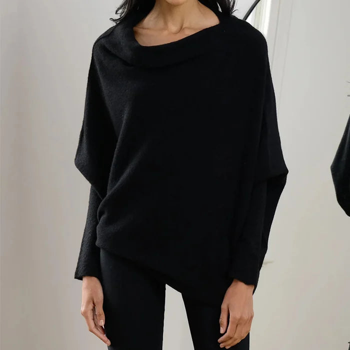 Off-Center Draped Sweater by Paulina