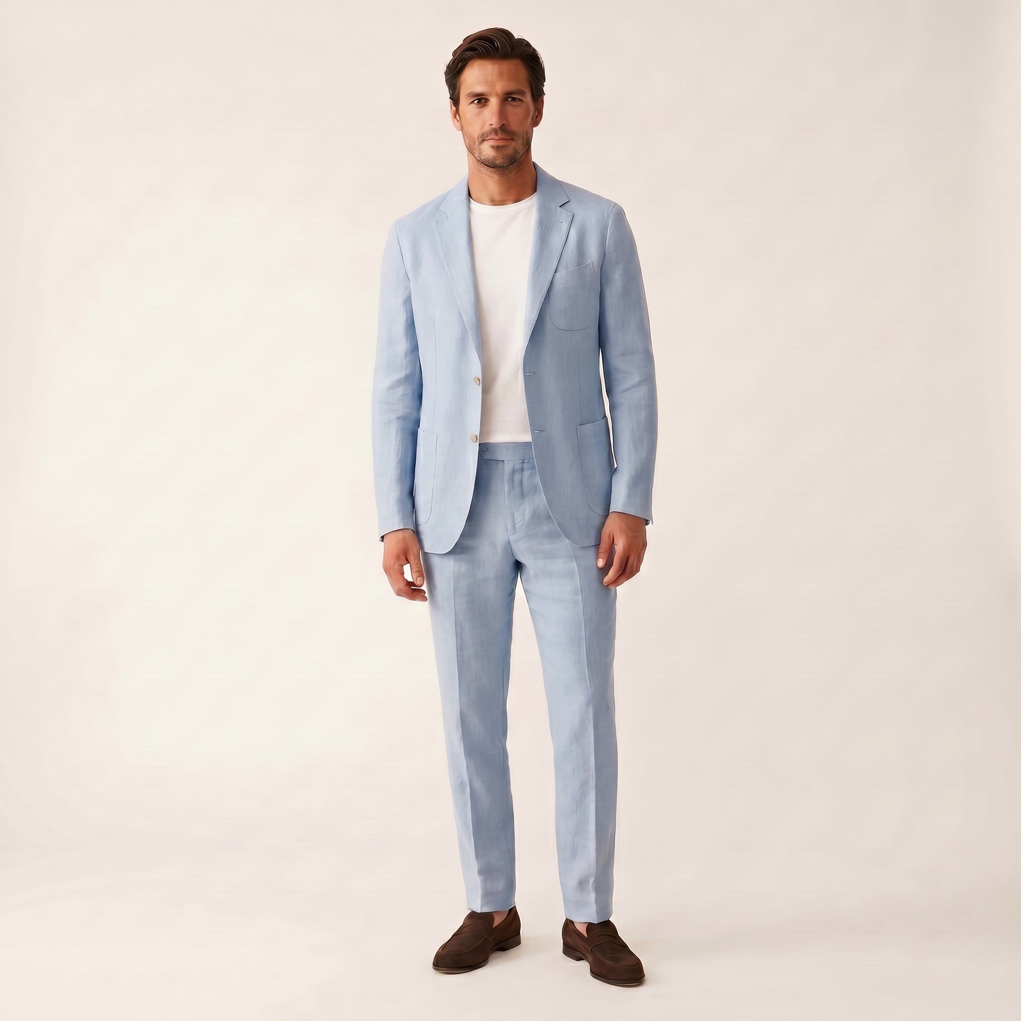 Caleb | Men's Linen Summer Blazer - Sky Blue