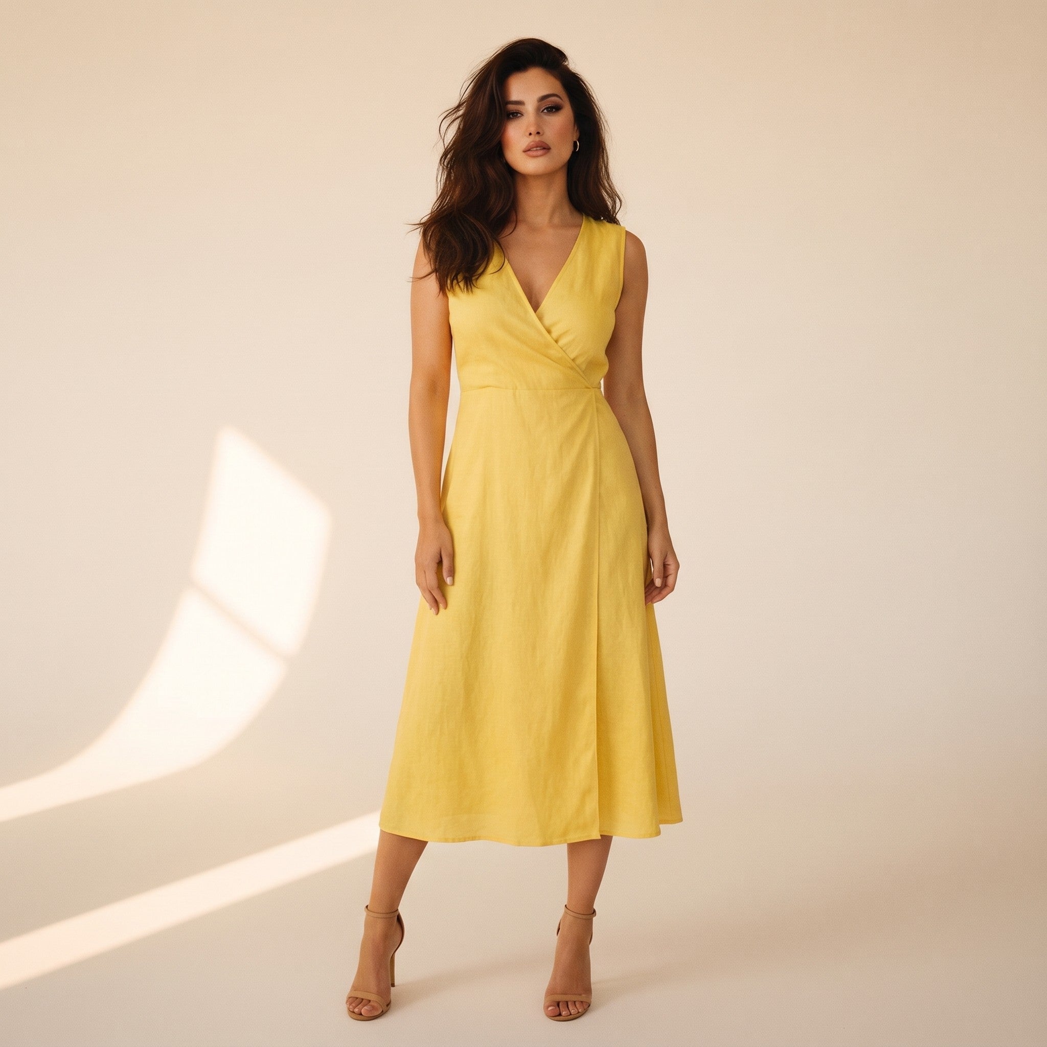 Maren | Women's Cotton Sundress - yellow front