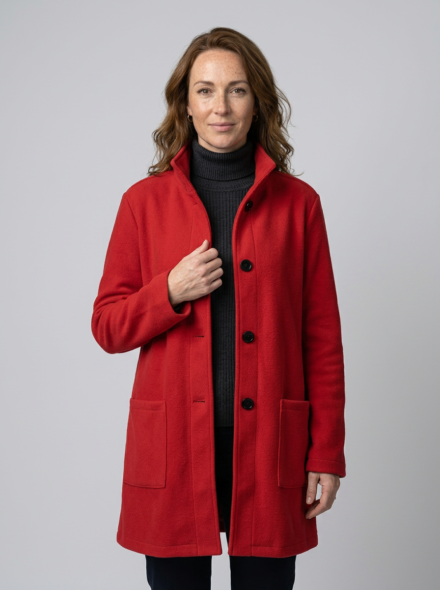 Women’s High Collar Jacket – Modern Straight-Fit Winter Coat for Style & Comfort