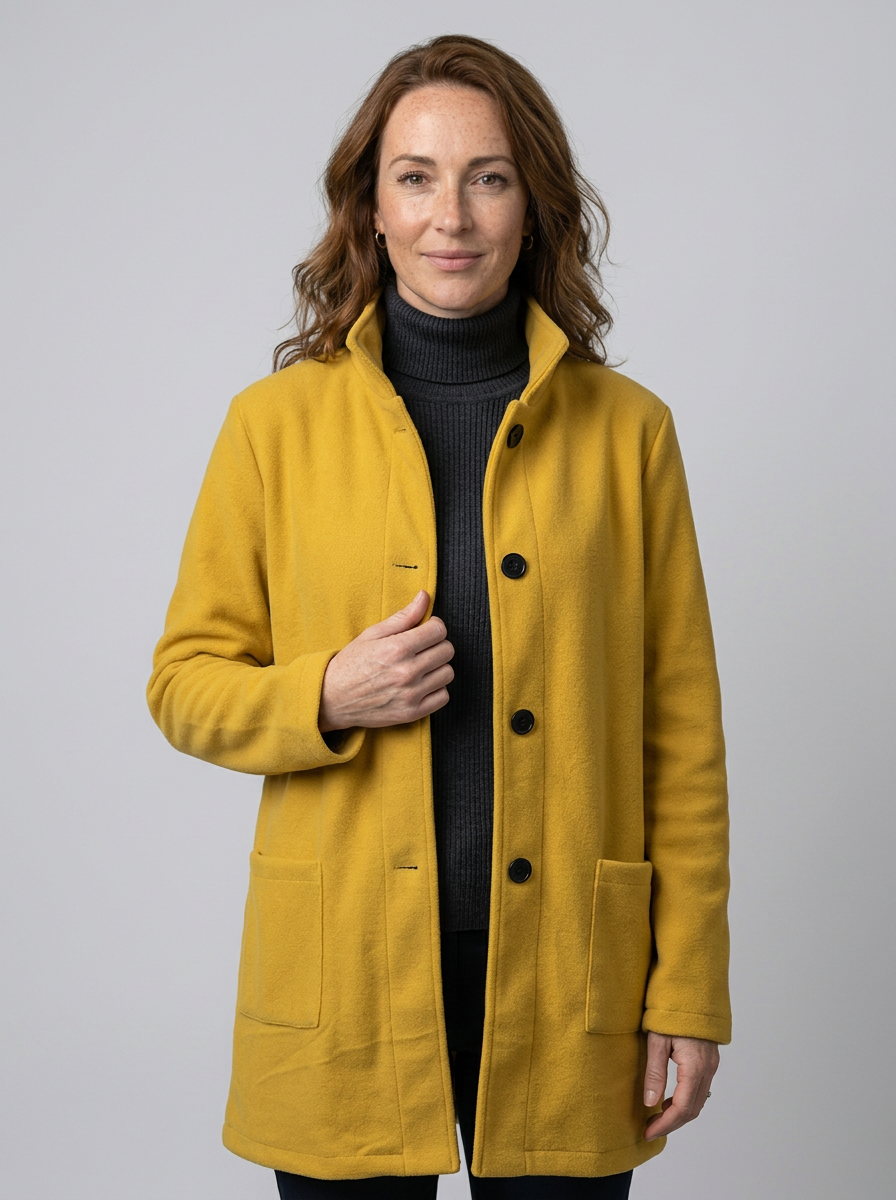 Women’s High Collar Jacket – Modern Straight-Fit Winter Coat for Style & Comfort