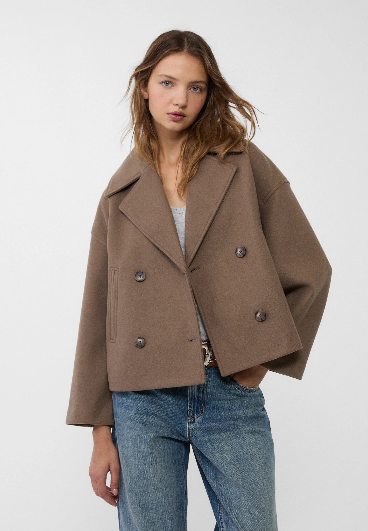 Cropped Double Breasted Jacket for Women