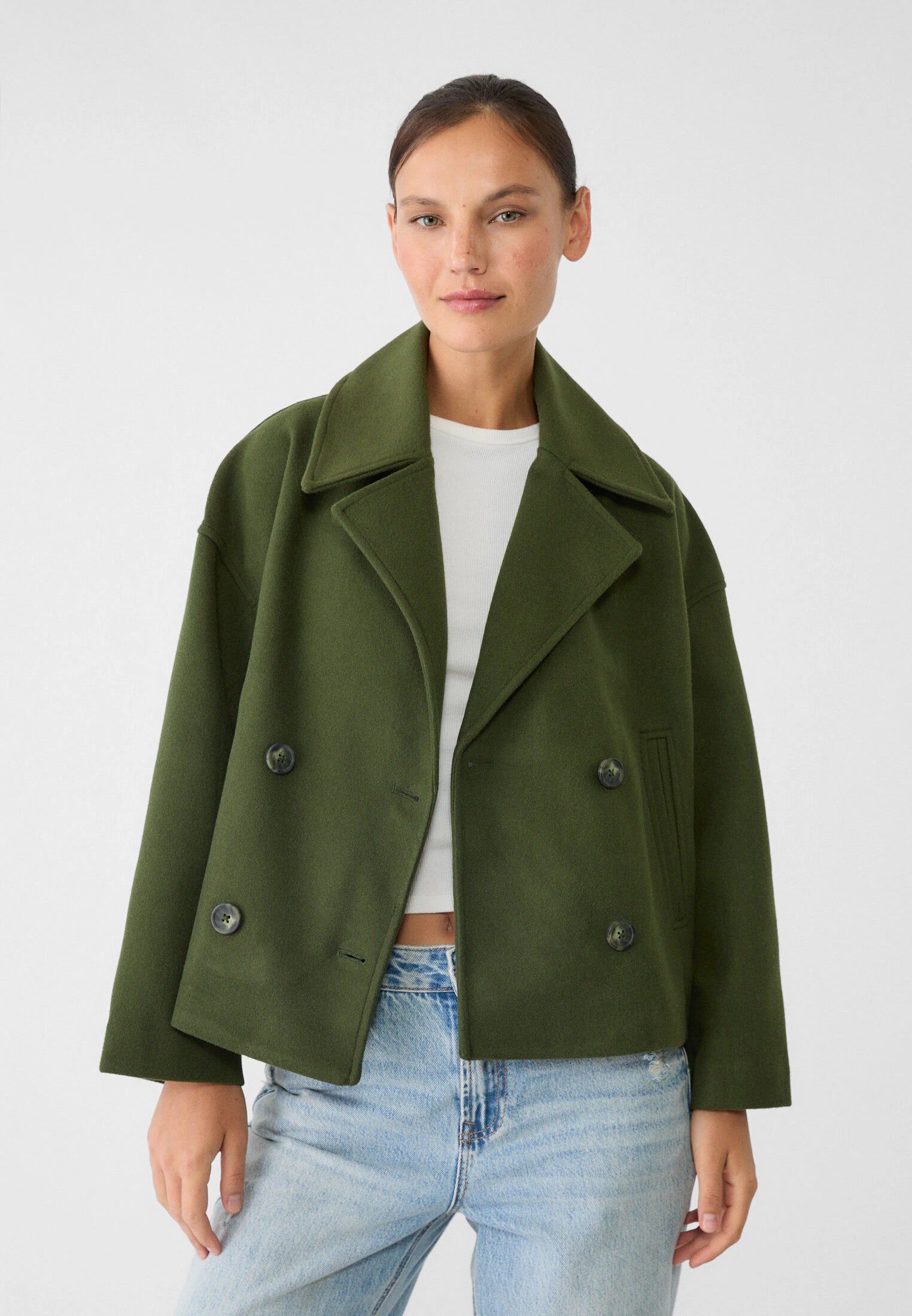 Cropped Double Breasted Jacket for Women