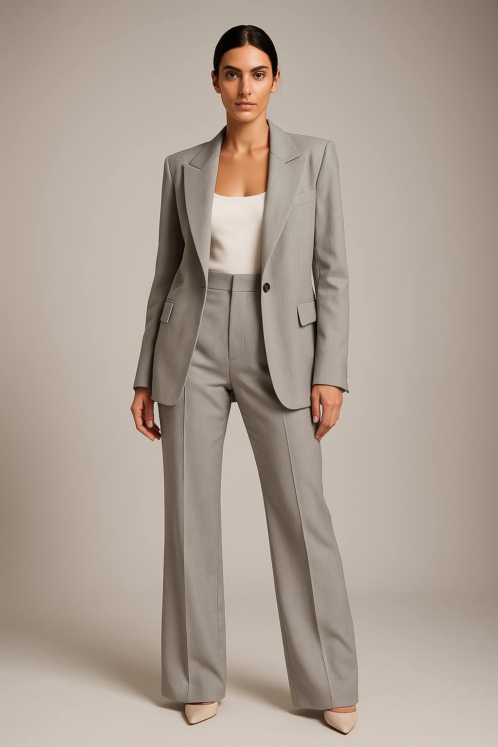Wide Leg Blazer Pant Set for Women