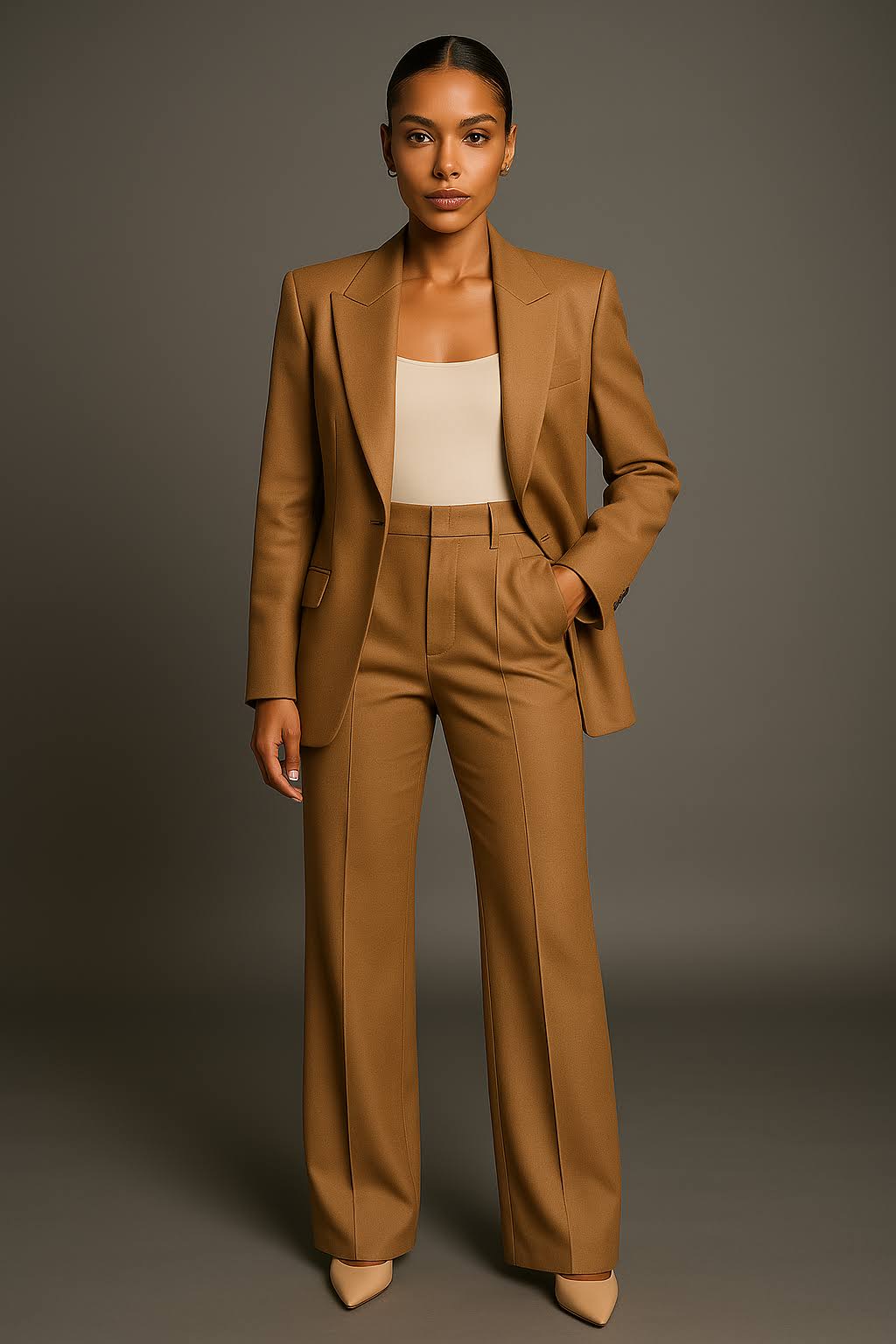Wide Leg Blazer Pant Set for Women