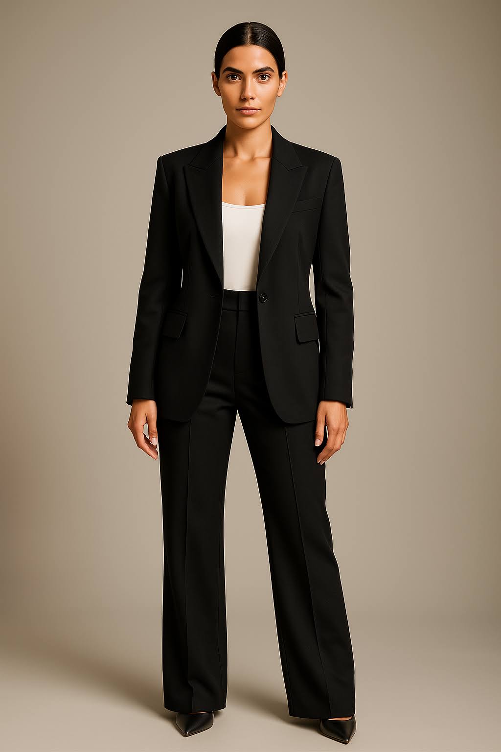 Wide Leg Blazer Pant Set for Women