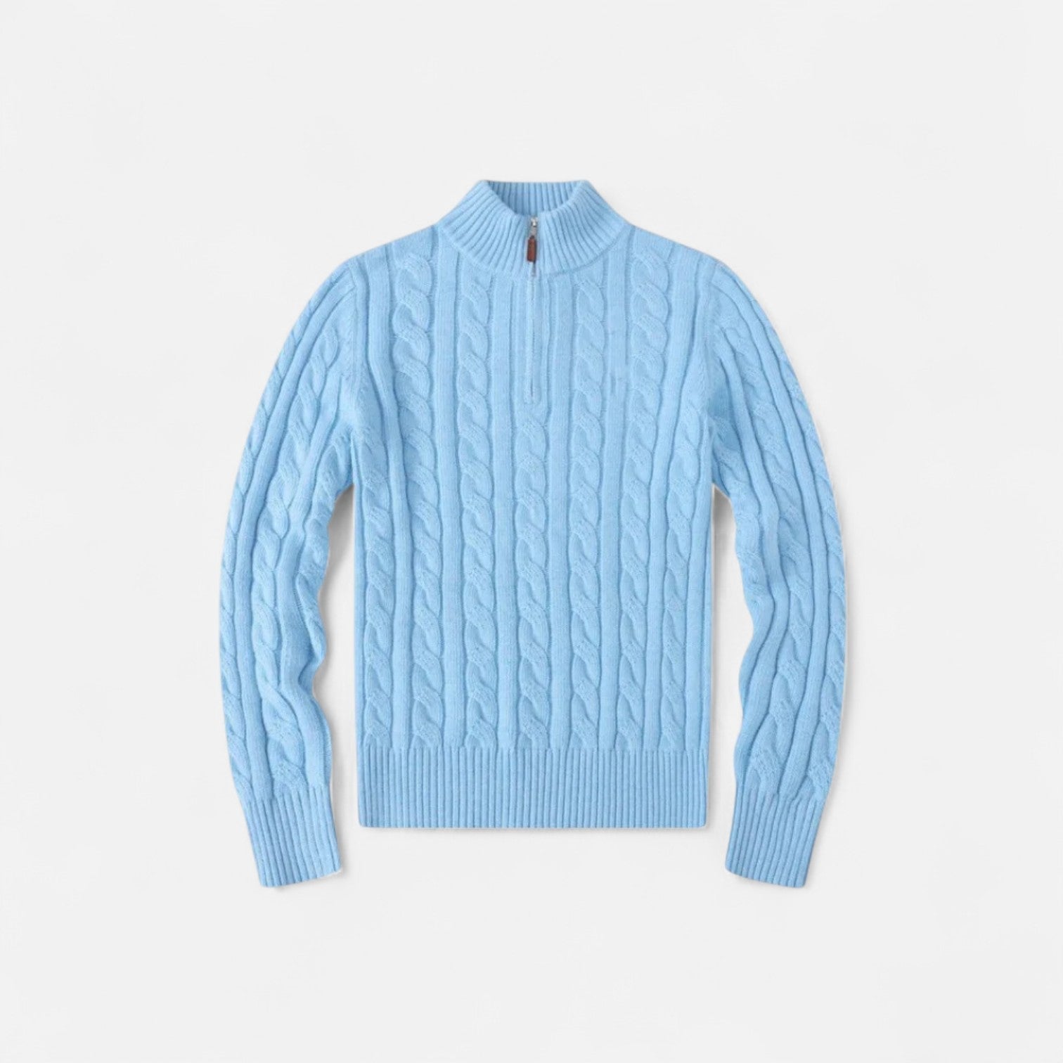 Women's Knit Sweater – Ribbed Half-Zip for Timeless Elegance