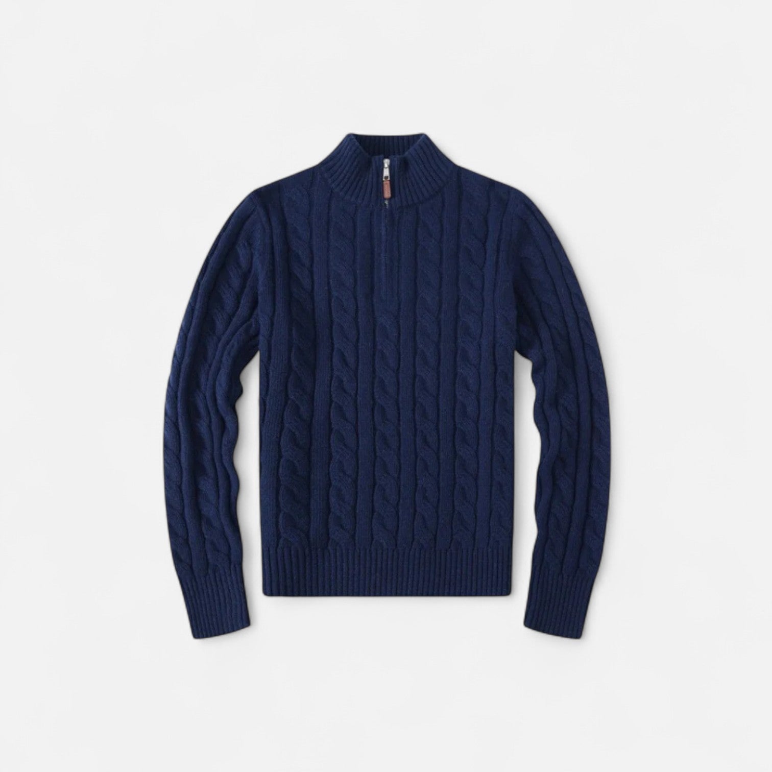 Women's Knit Sweater – Ribbed Half-Zip for Timeless Elegance