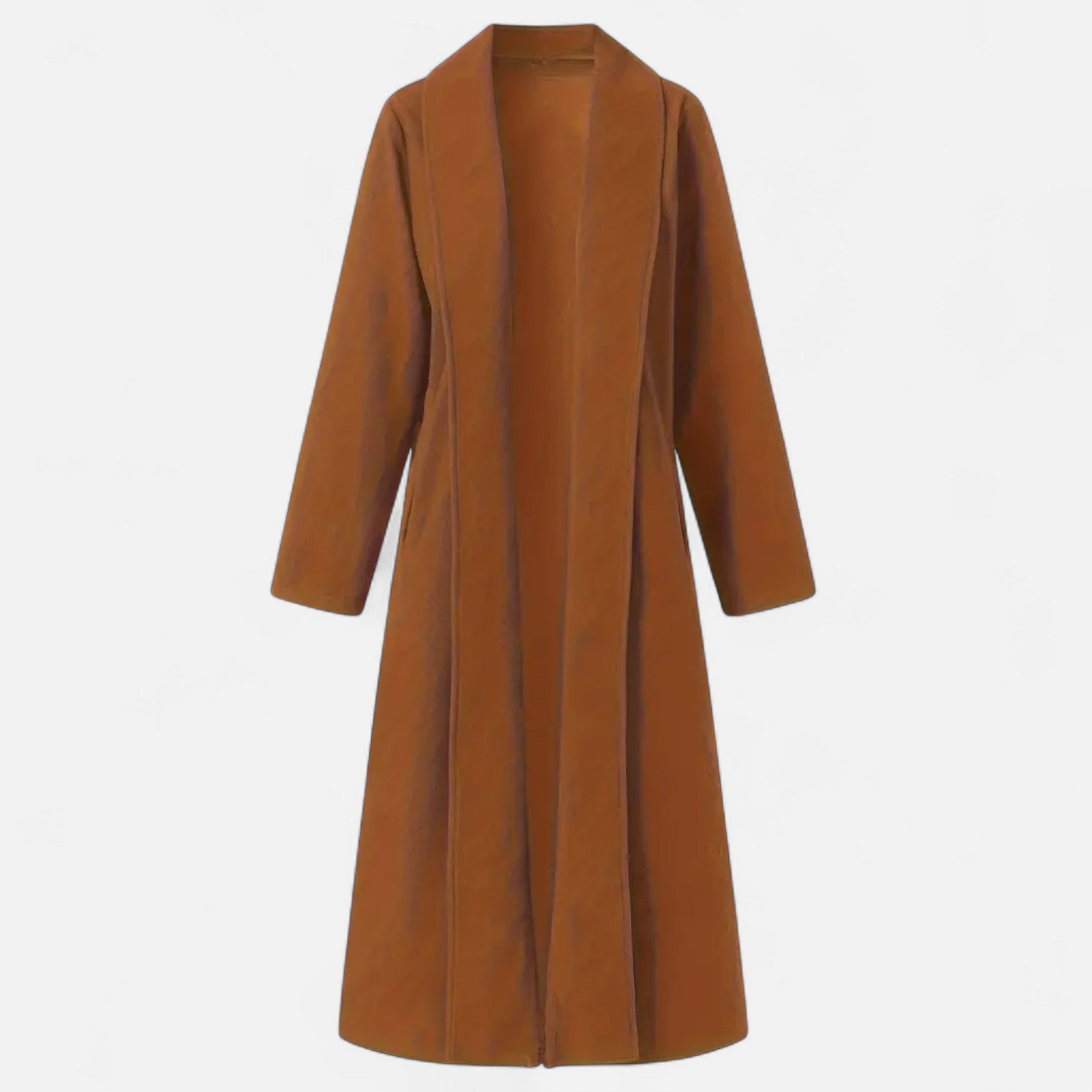 Women’s Long Plus-Size Trench Coat – Lightweight Elegant Lapel Jacket
