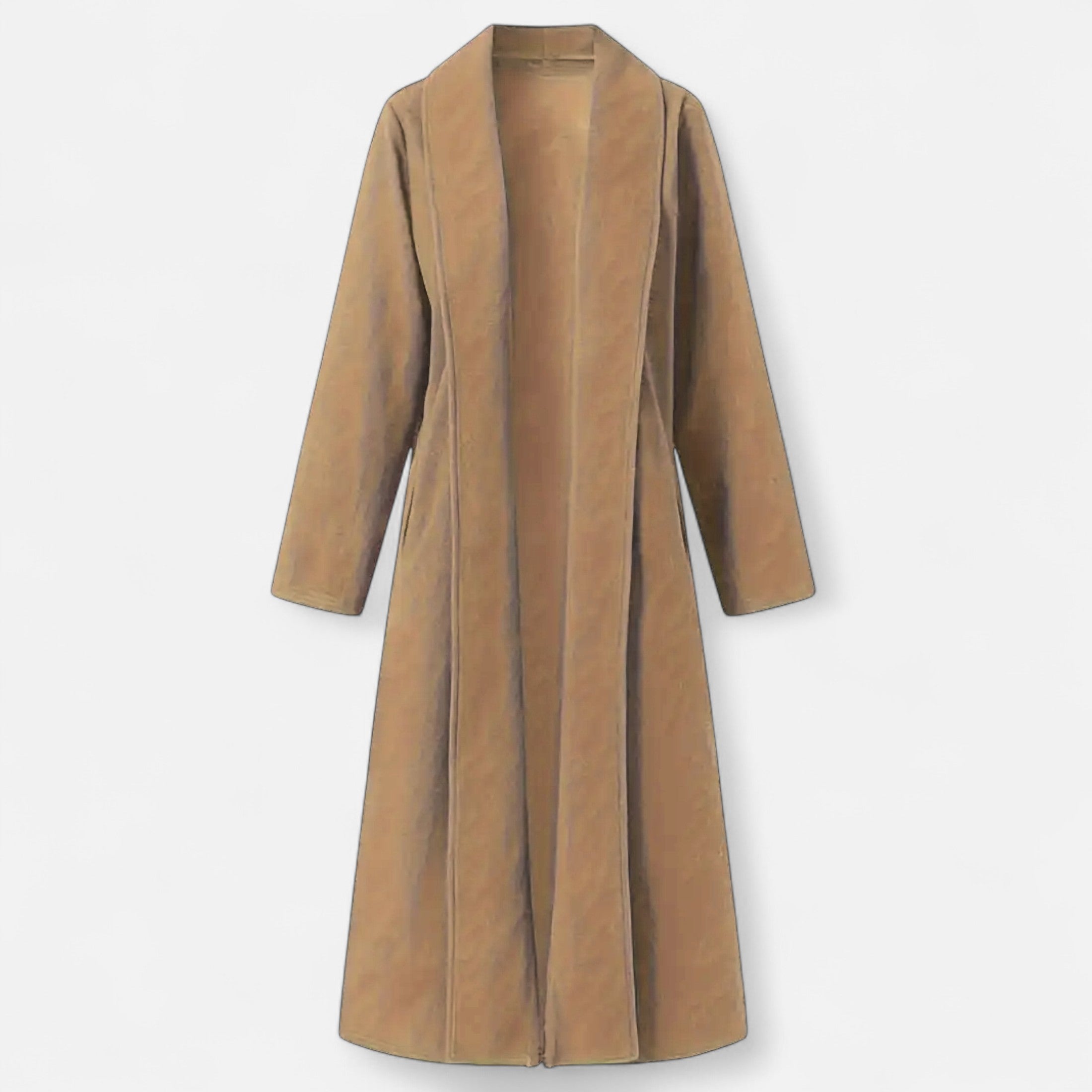 Women’s Long Plus-Size Trench Coat – Lightweight Elegant Lapel Jacket