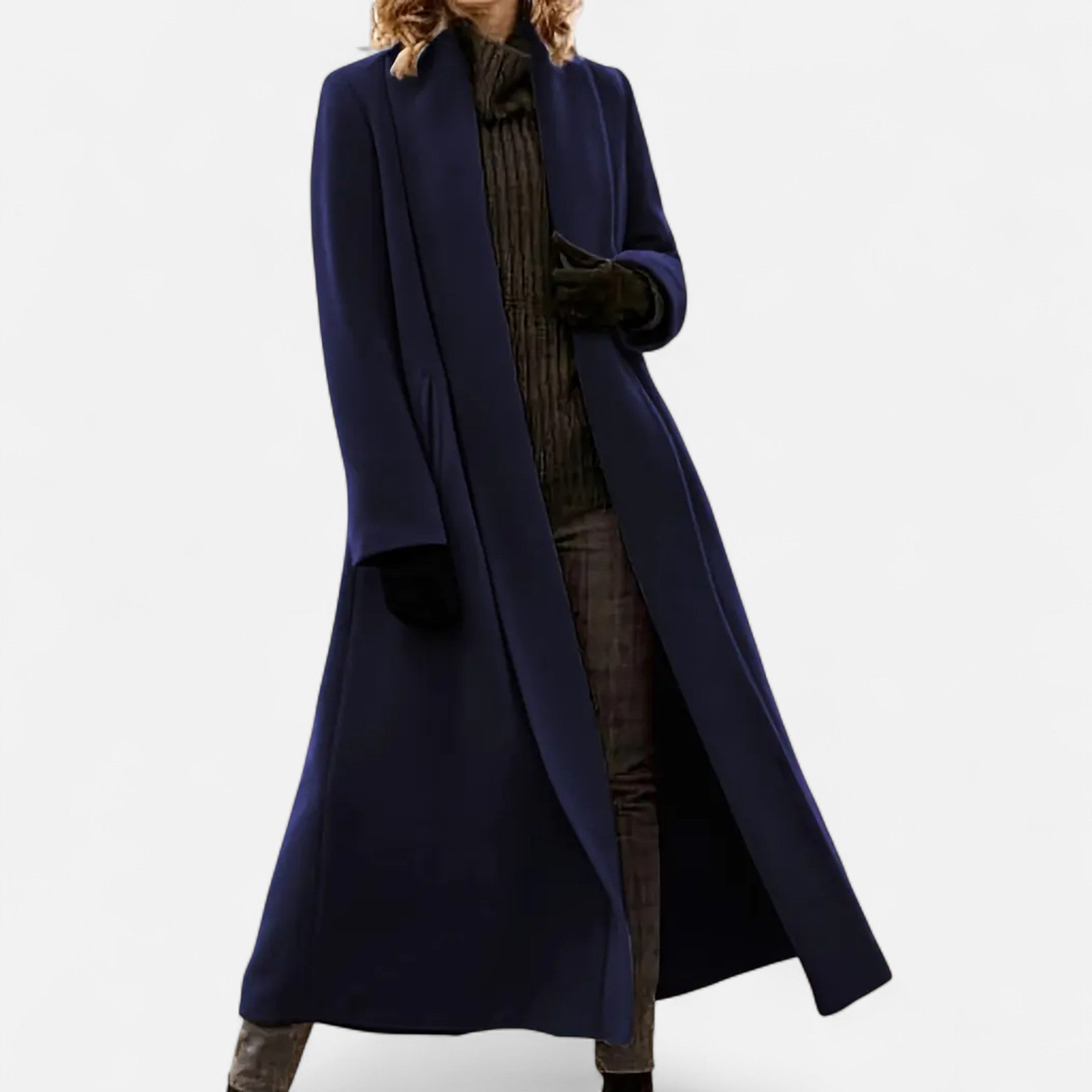 Women’s Long Plus-Size Trench Coat – Lightweight Elegant Lapel Jacket
