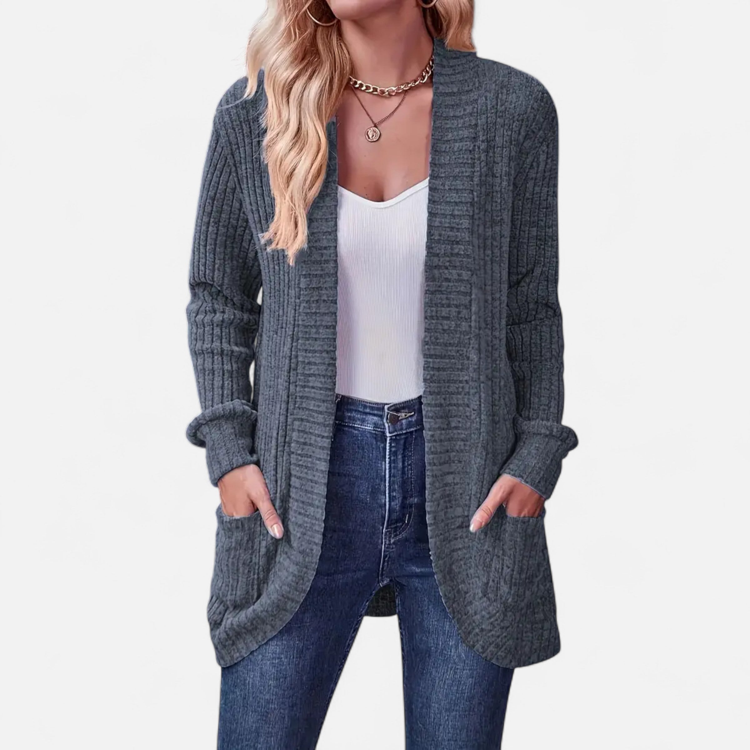Women’s Essential Knit Cardigan – Soft Long-Sleeve Open-Front Sweater