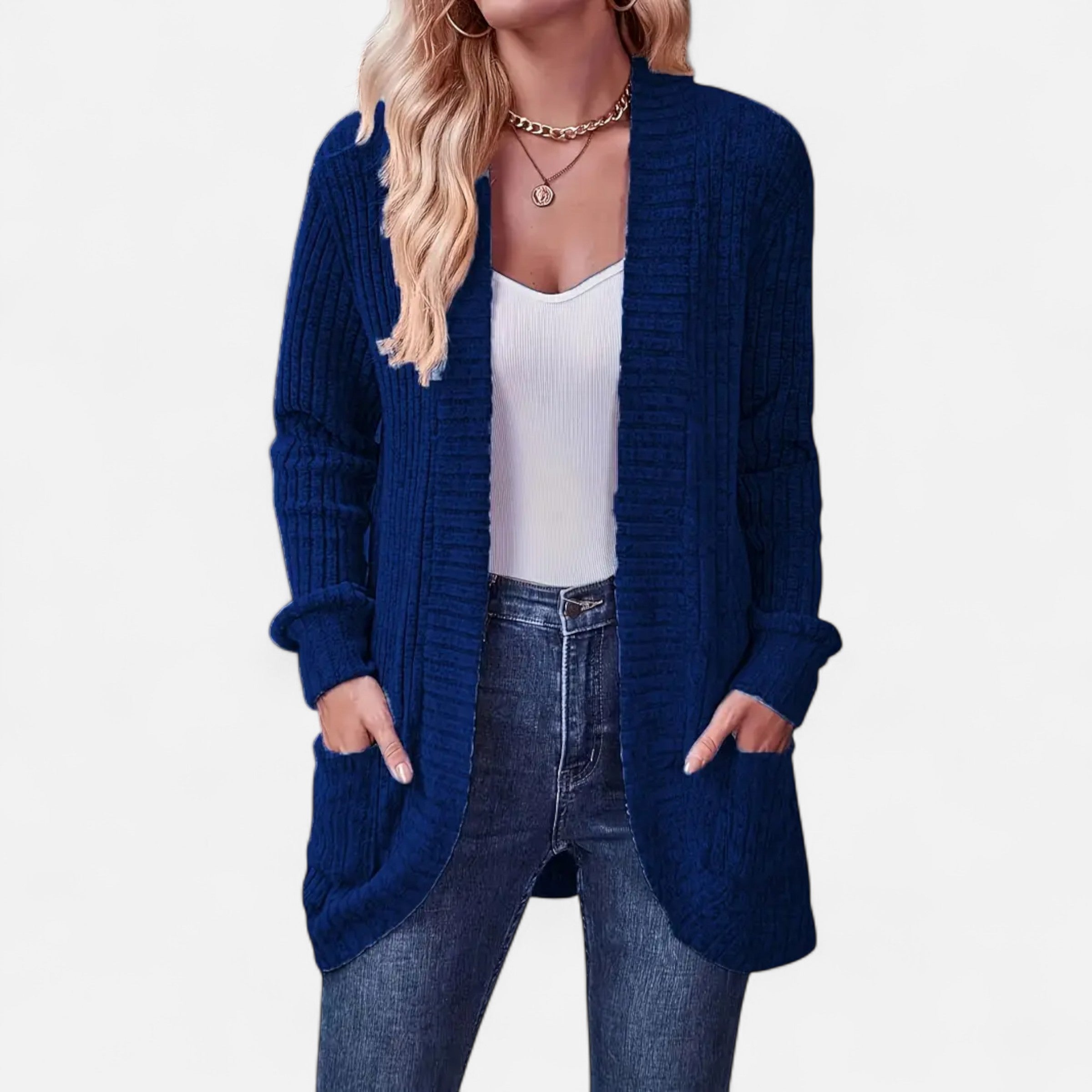 Women’s Essential Knit Cardigan – Soft Long-Sleeve Open-Front Sweater