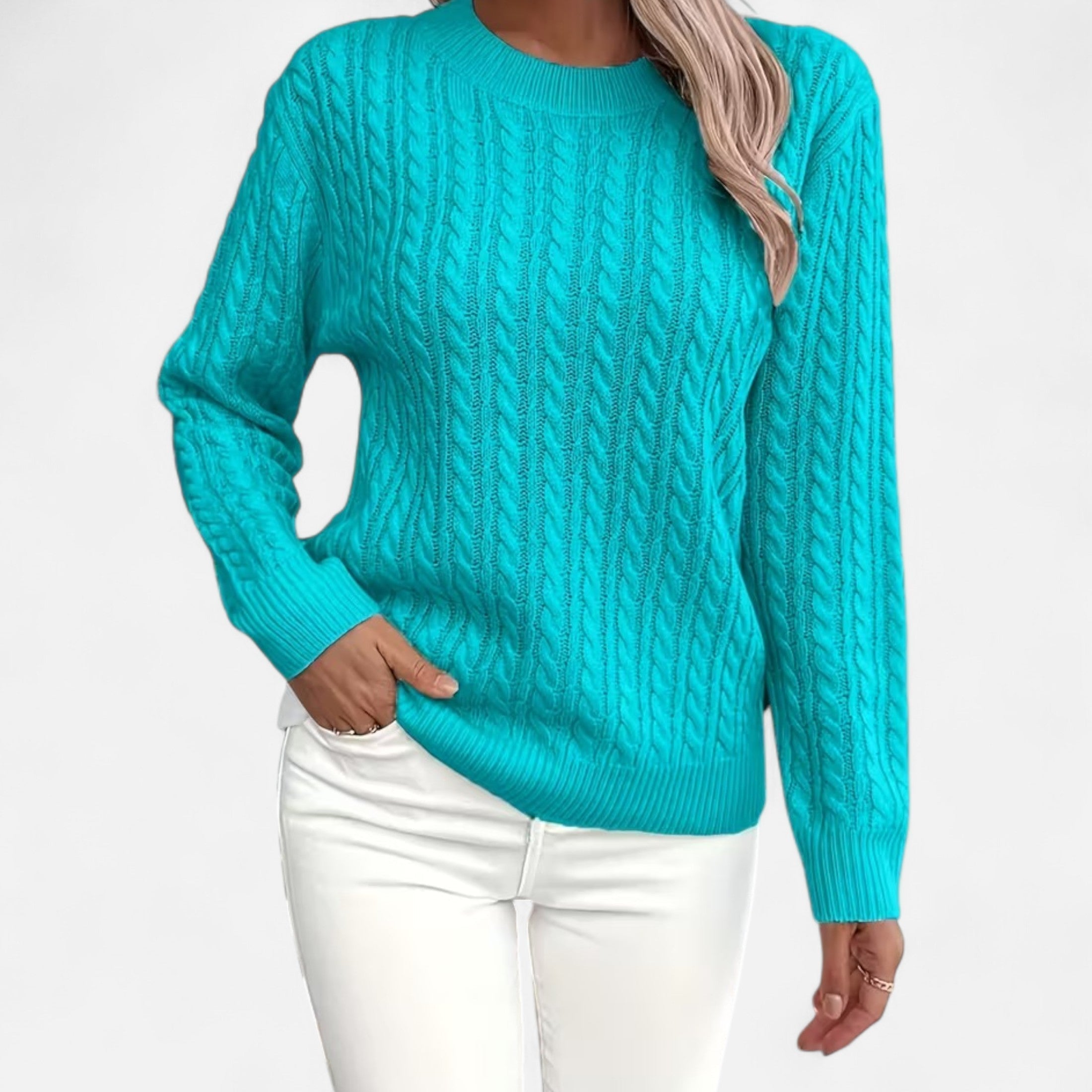 Women’s Loose-Fit Knit Sweater – Soft Round-Neck Lightweight Pullover