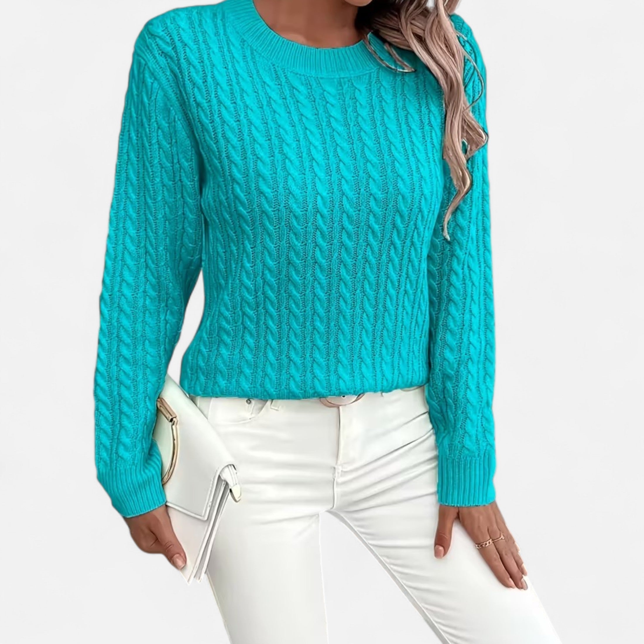 Women’s Loose-Fit Knit Sweater – Soft Round-Neck Lightweight Pullover