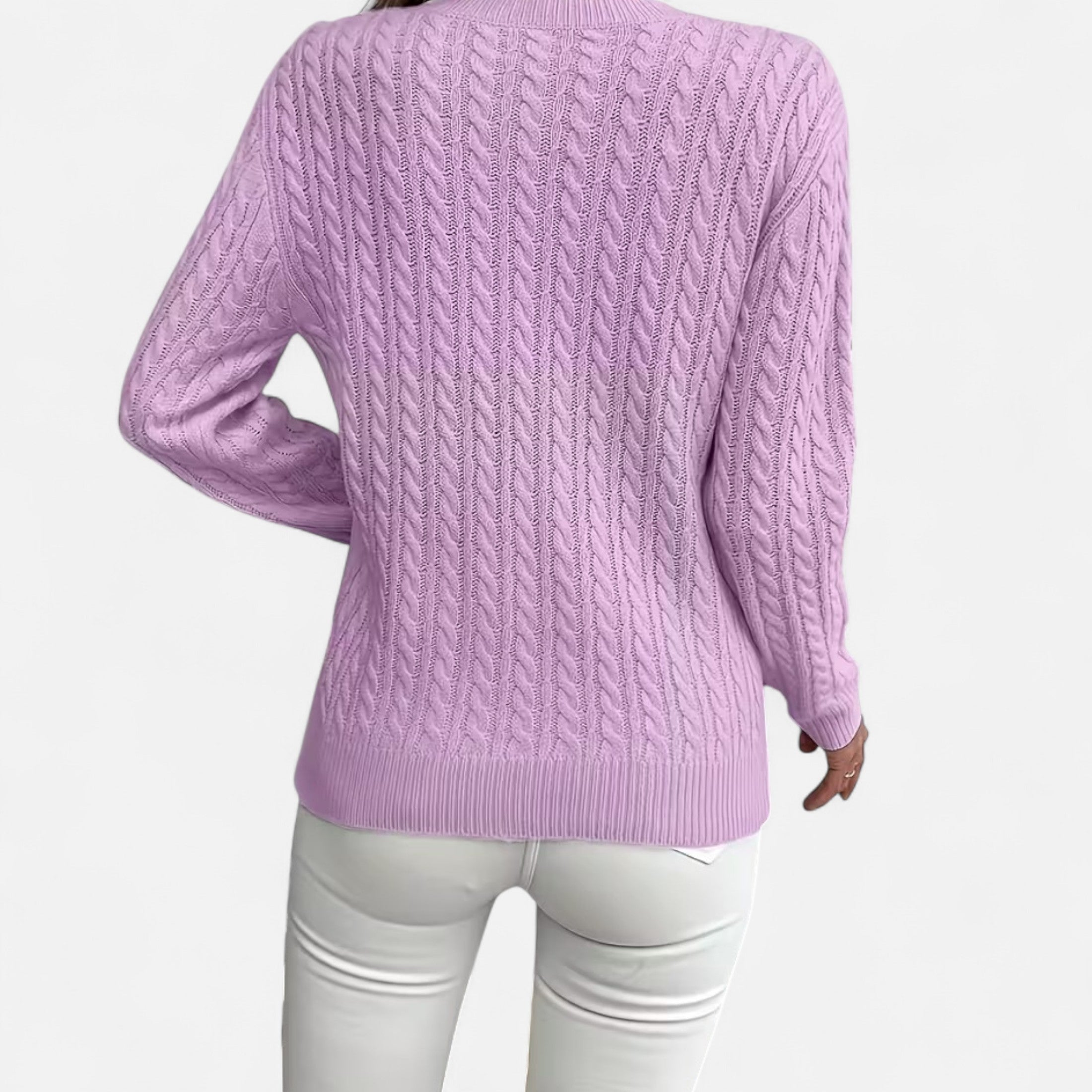 Women’s Loose-Fit Knit Sweater – Soft Round-Neck Lightweight Pullover