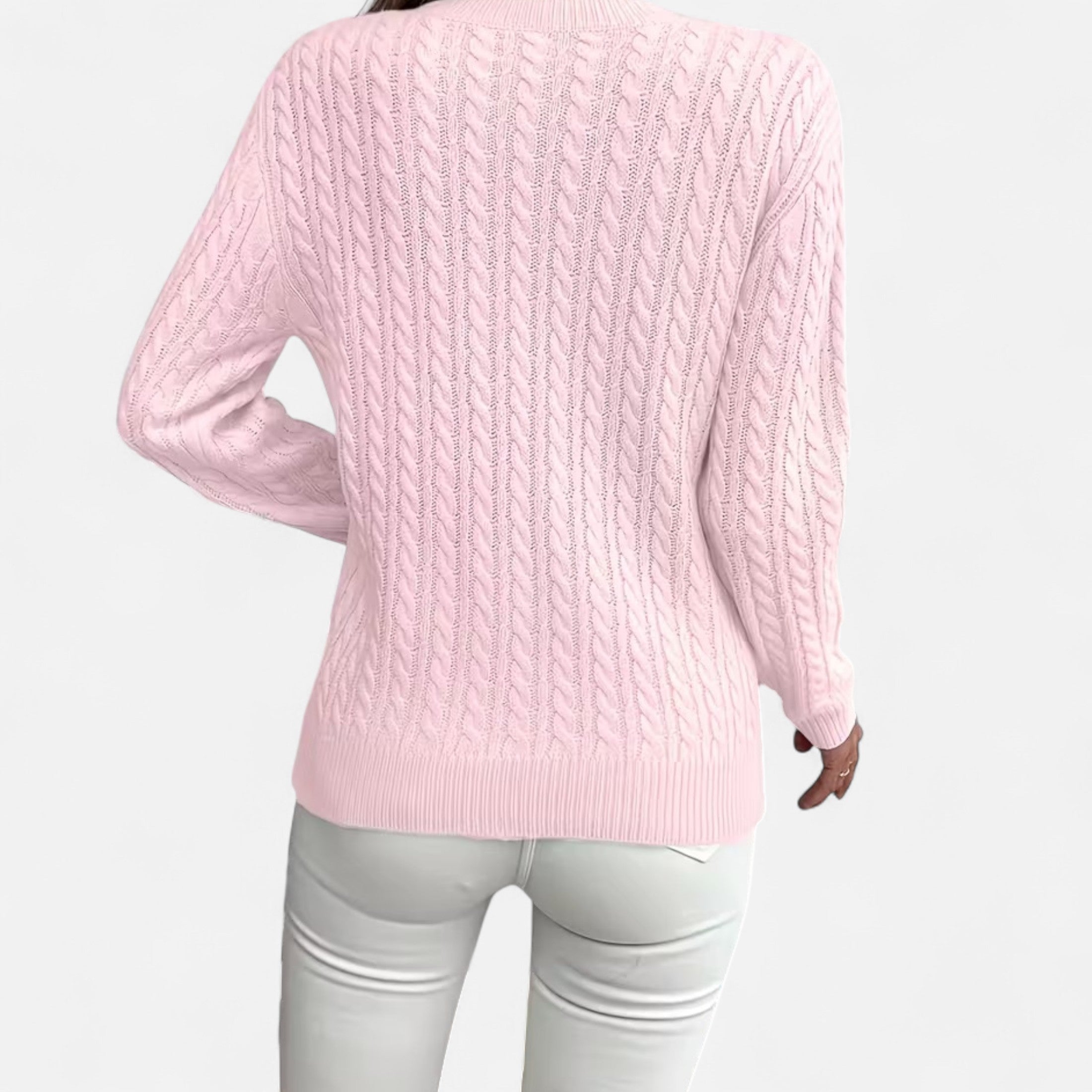 Women’s Loose-Fit Knit Sweater – Soft Round-Neck Lightweight Pullover