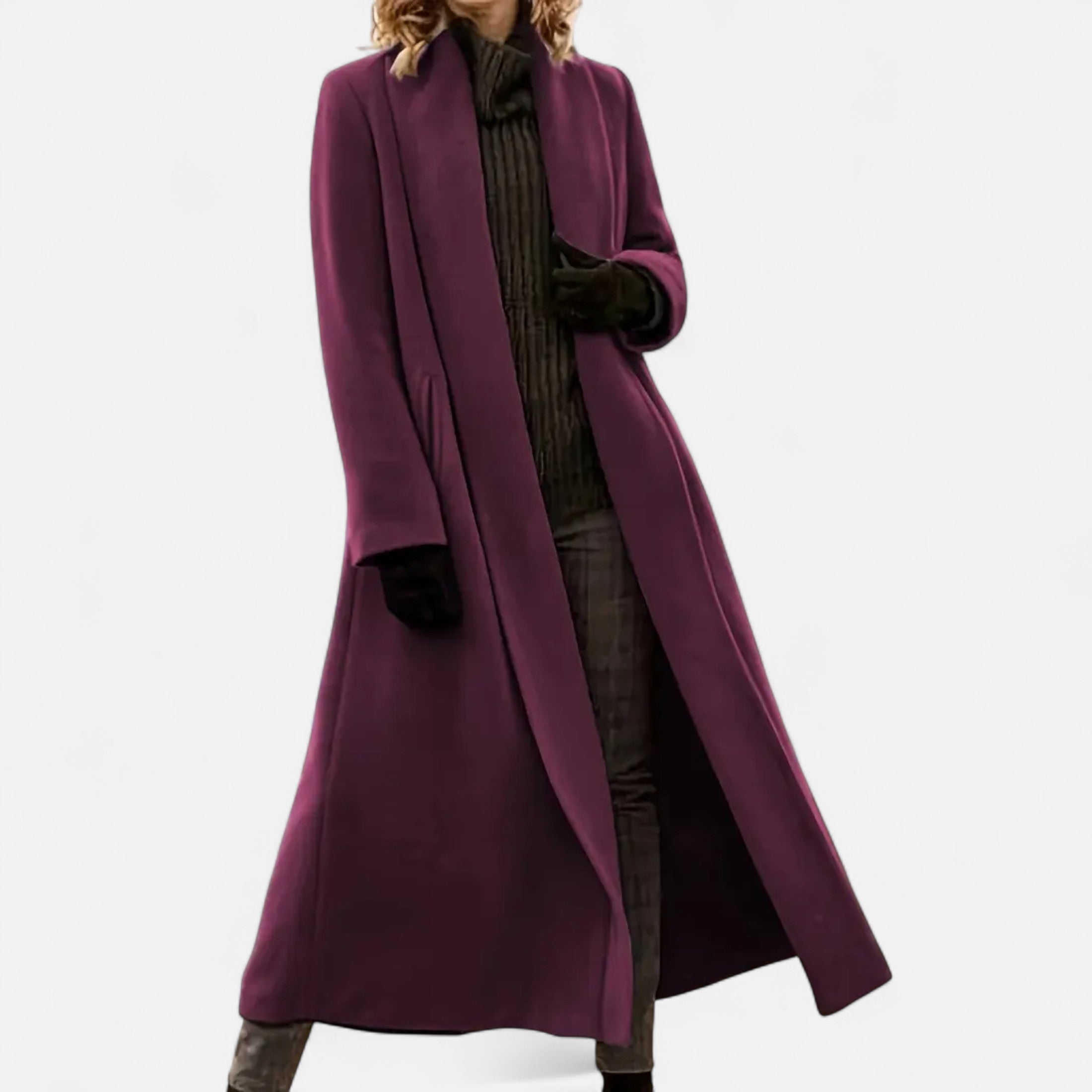 Women’s Long Plus-Size Trench Coat – Lightweight Elegant Lapel Jacket