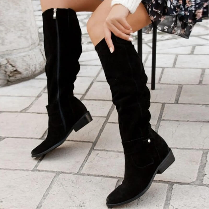 High Suede Knee Boots – Elegant Over-the-Knee Boots with Orthopedic Comfort