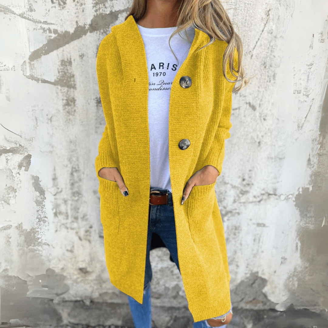 Long Knit Cardigan with Buttons – Lightweight Spring Layer for Effortless Style
