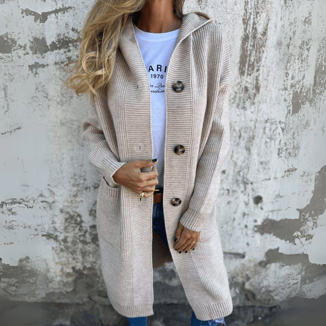 Long Knit Cardigan with Buttons – Lightweight Spring Layer for Effortless Style